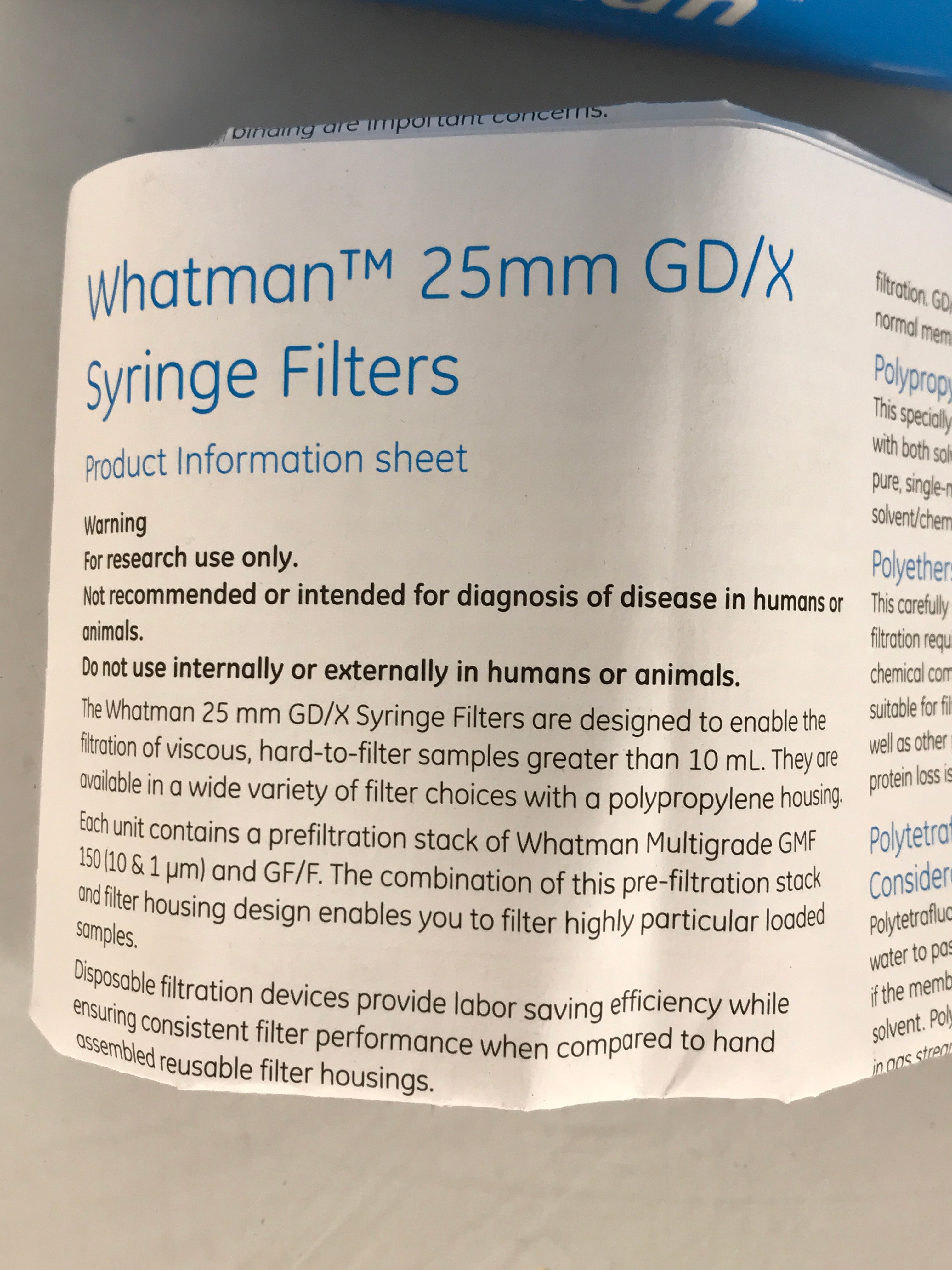Pack of 150 Whatman GD/X 25mm Disposable Syringe Filters 6894-2504