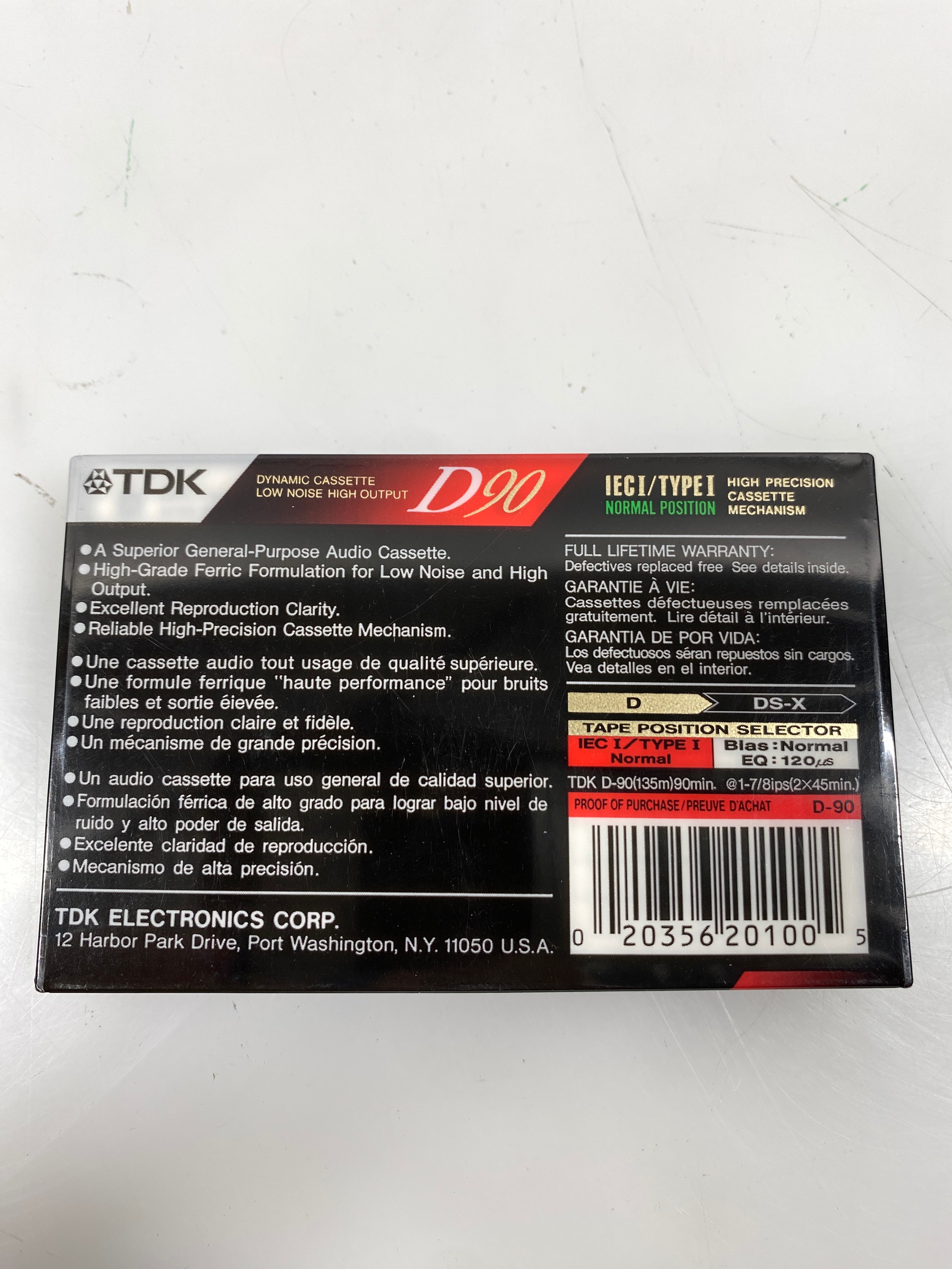 TDK D90 Audio Cassette *New*
