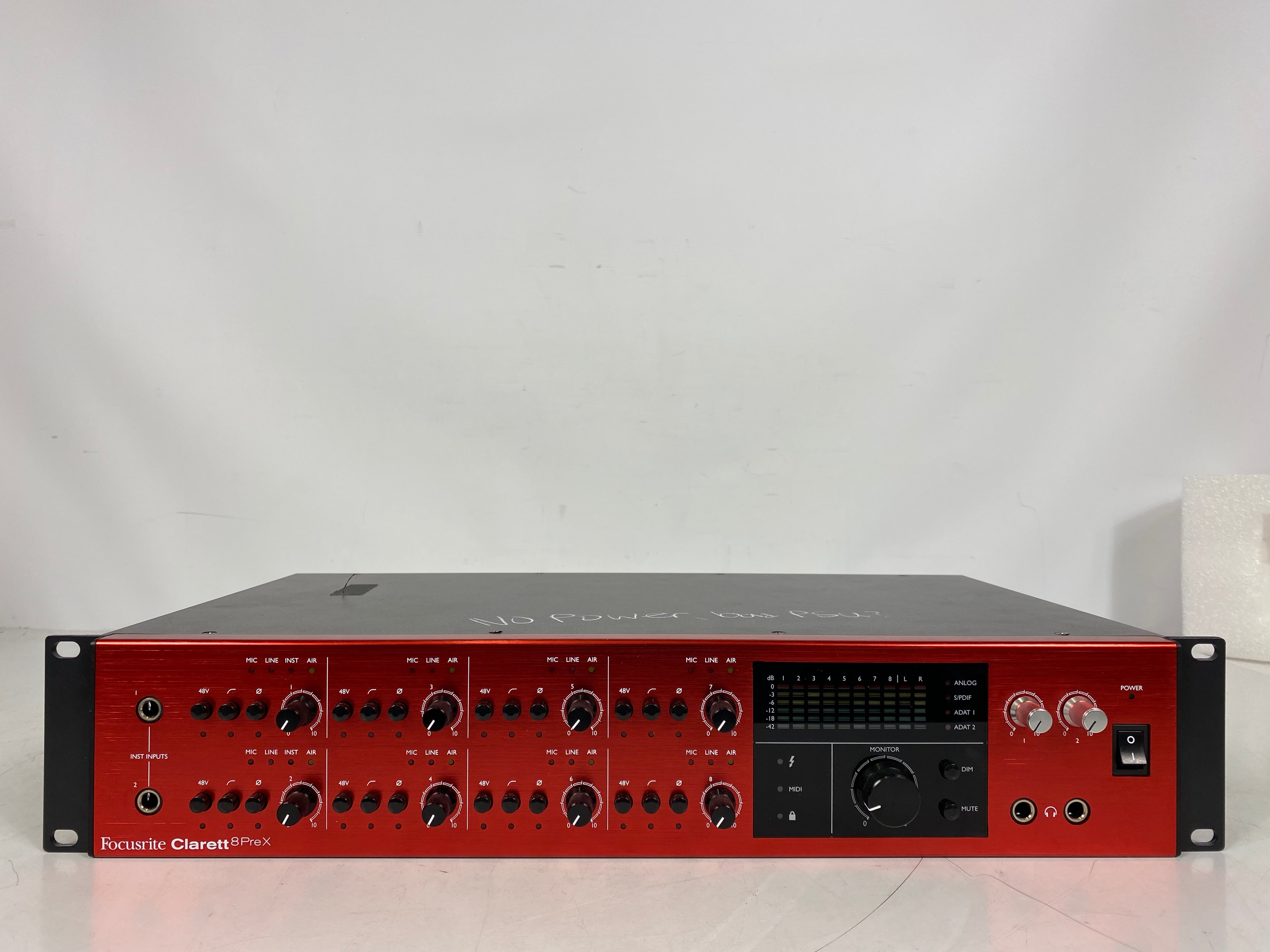 Focusrite Clarett 8PreX Thunderbolt Audio Interface - No Power