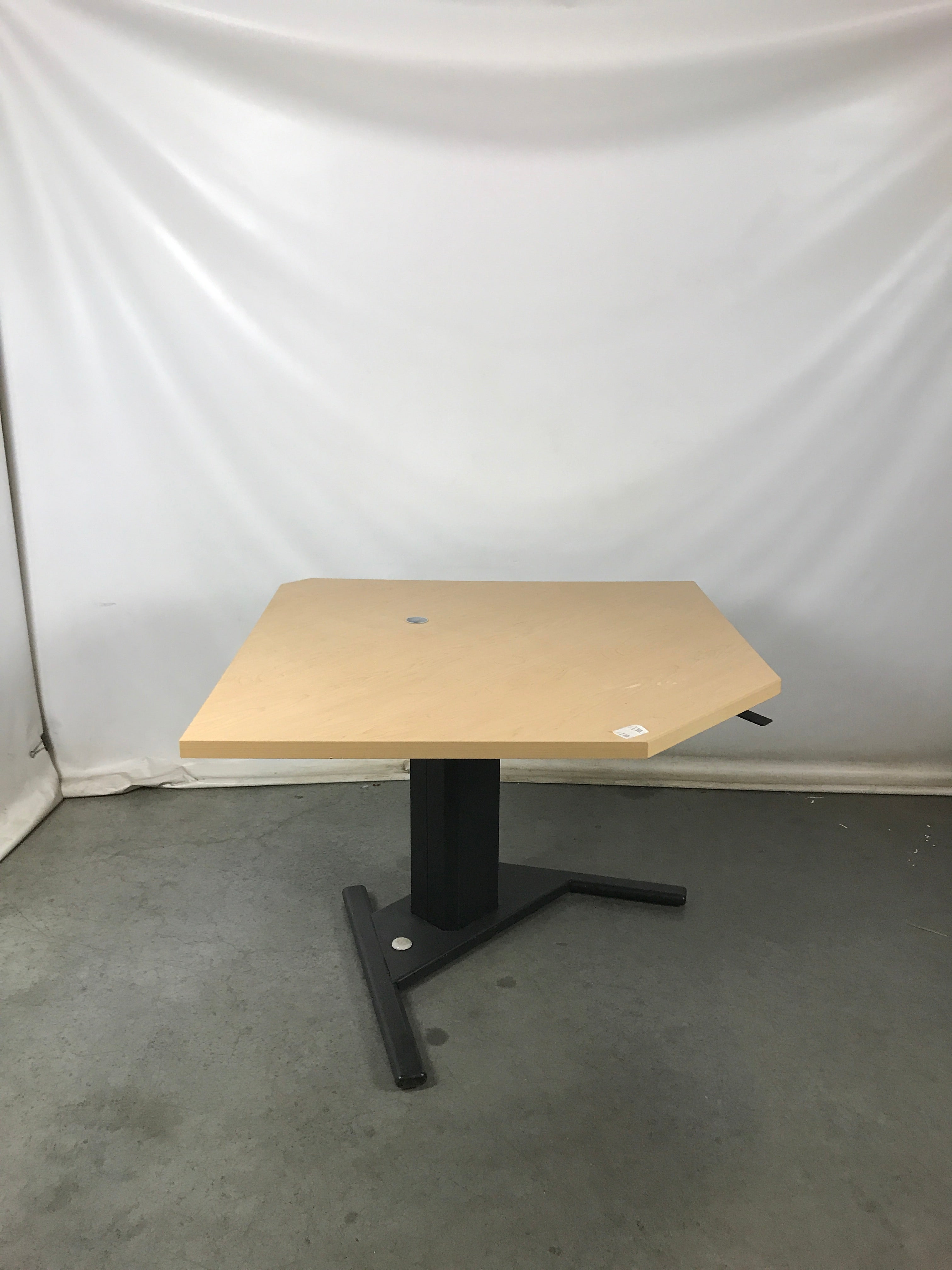 Wooden Table with Metal Base