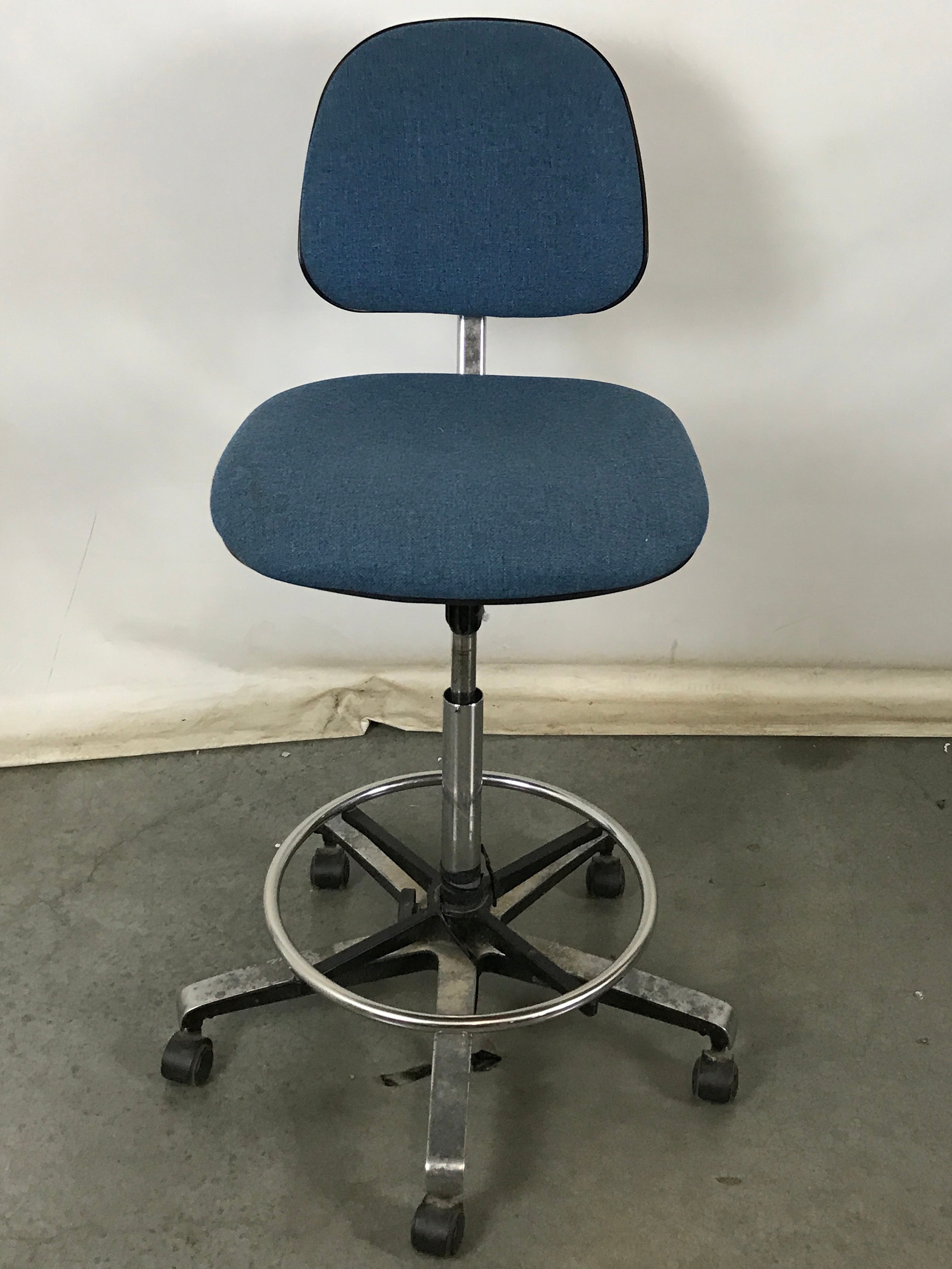 Blue Rolling High Top Chair