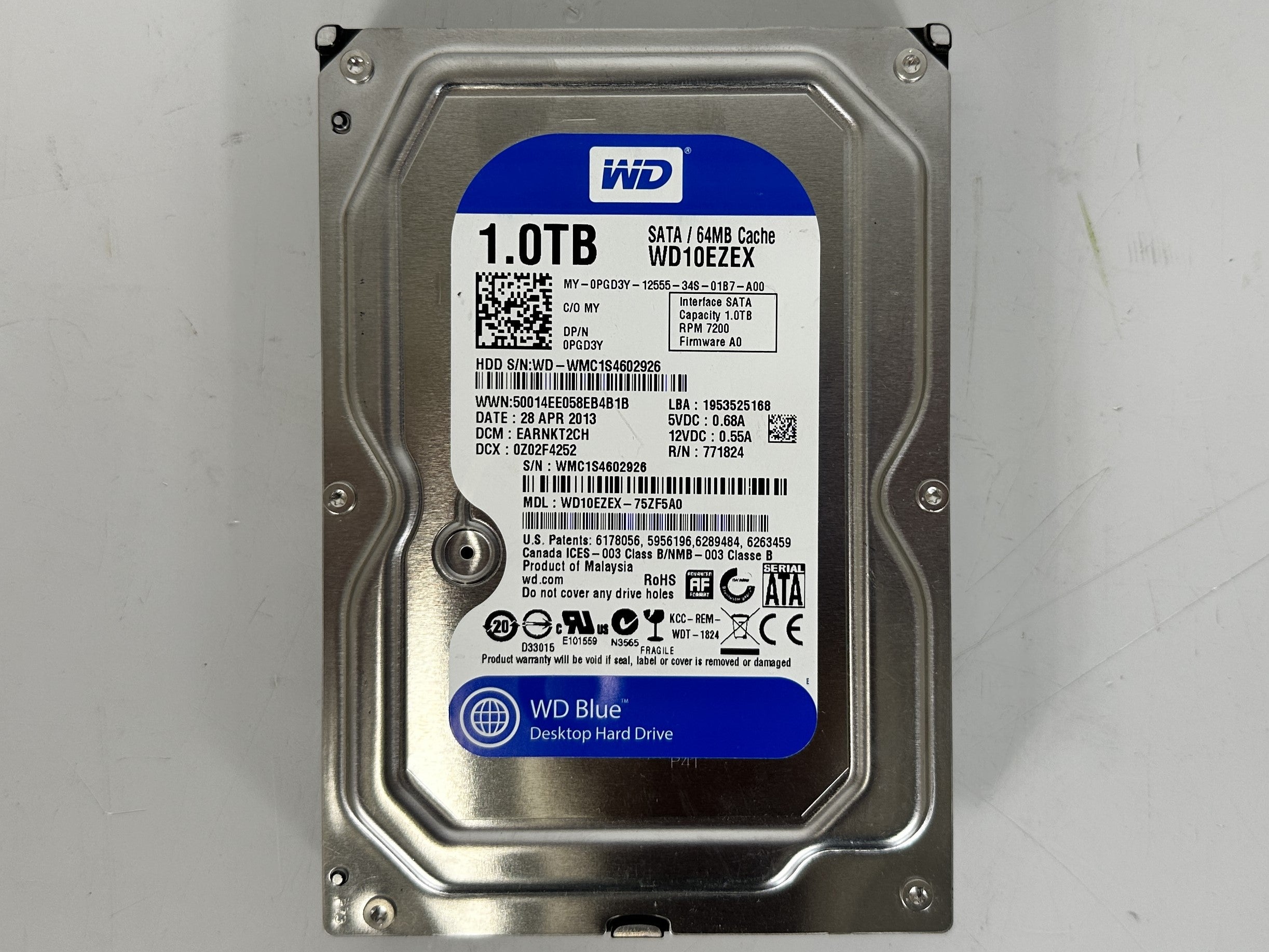 Western Digital WB Blue 1TB 7200 RPM 3.5" HDD