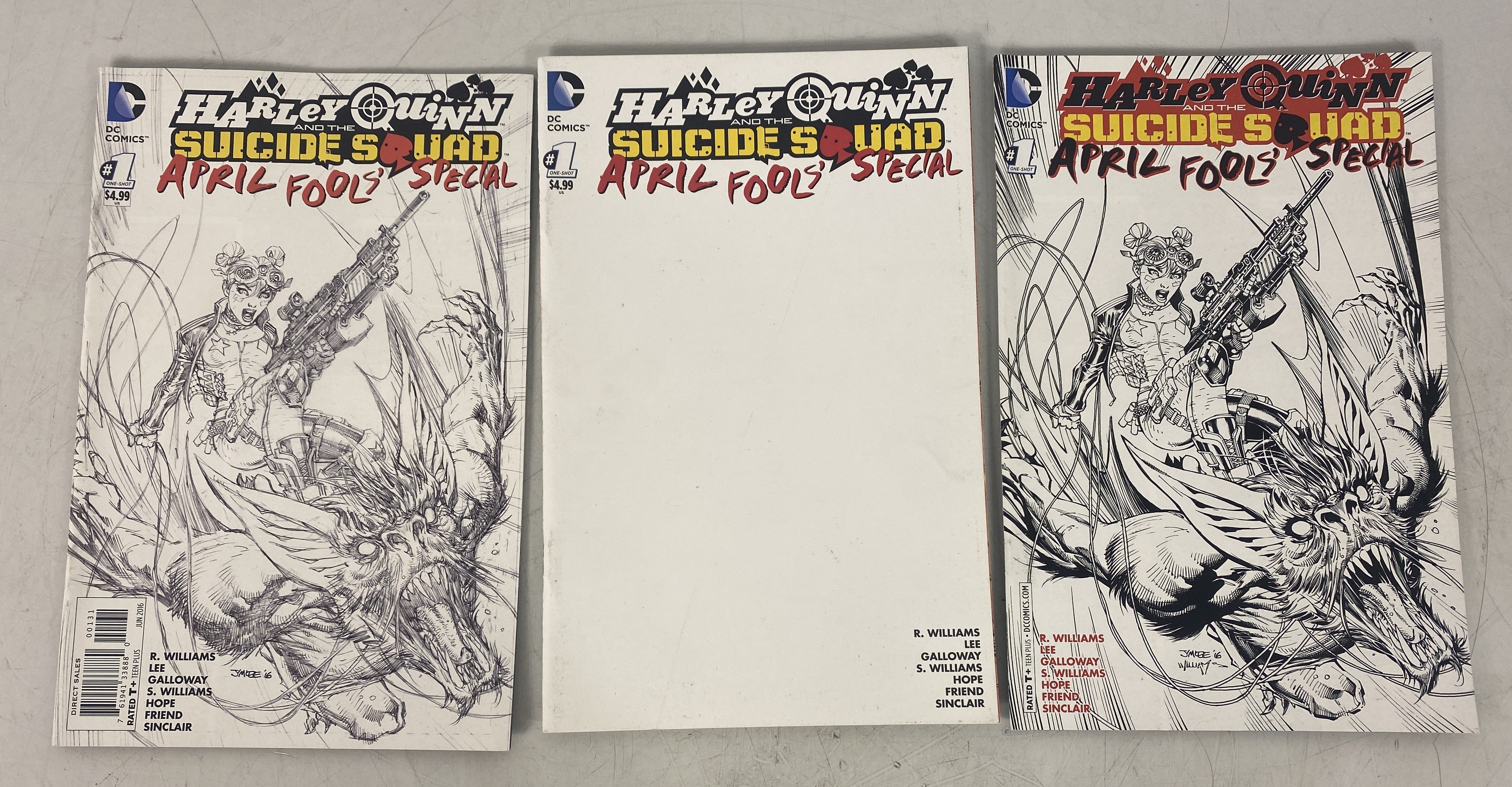 Harley Quinn Suicide Squad Lot of 3 April Fool's Cover Variants 2016