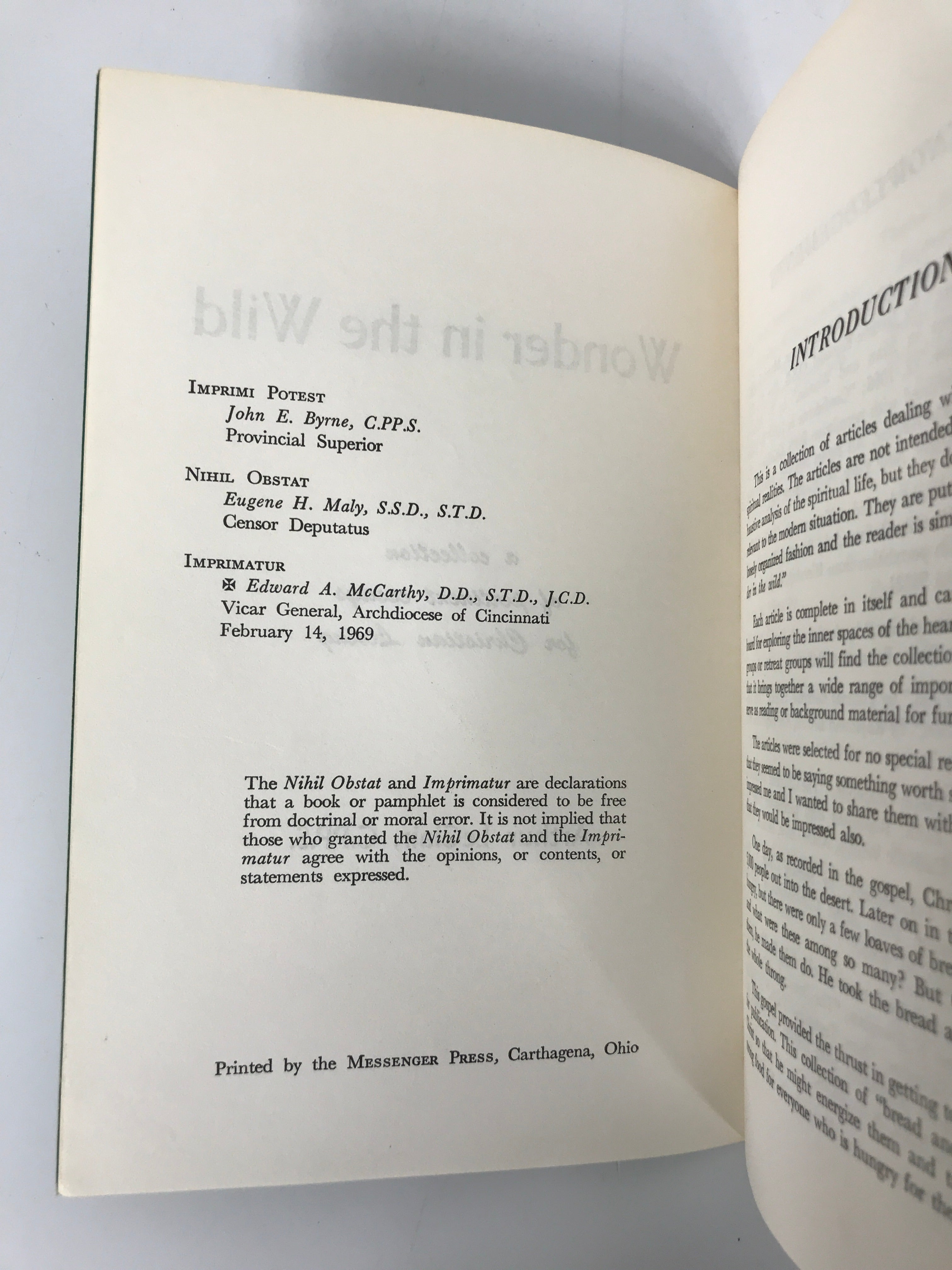 Lot of 2: Wonder in the Wild/Sex: Thoughts for Contemporary Christians 1969-72