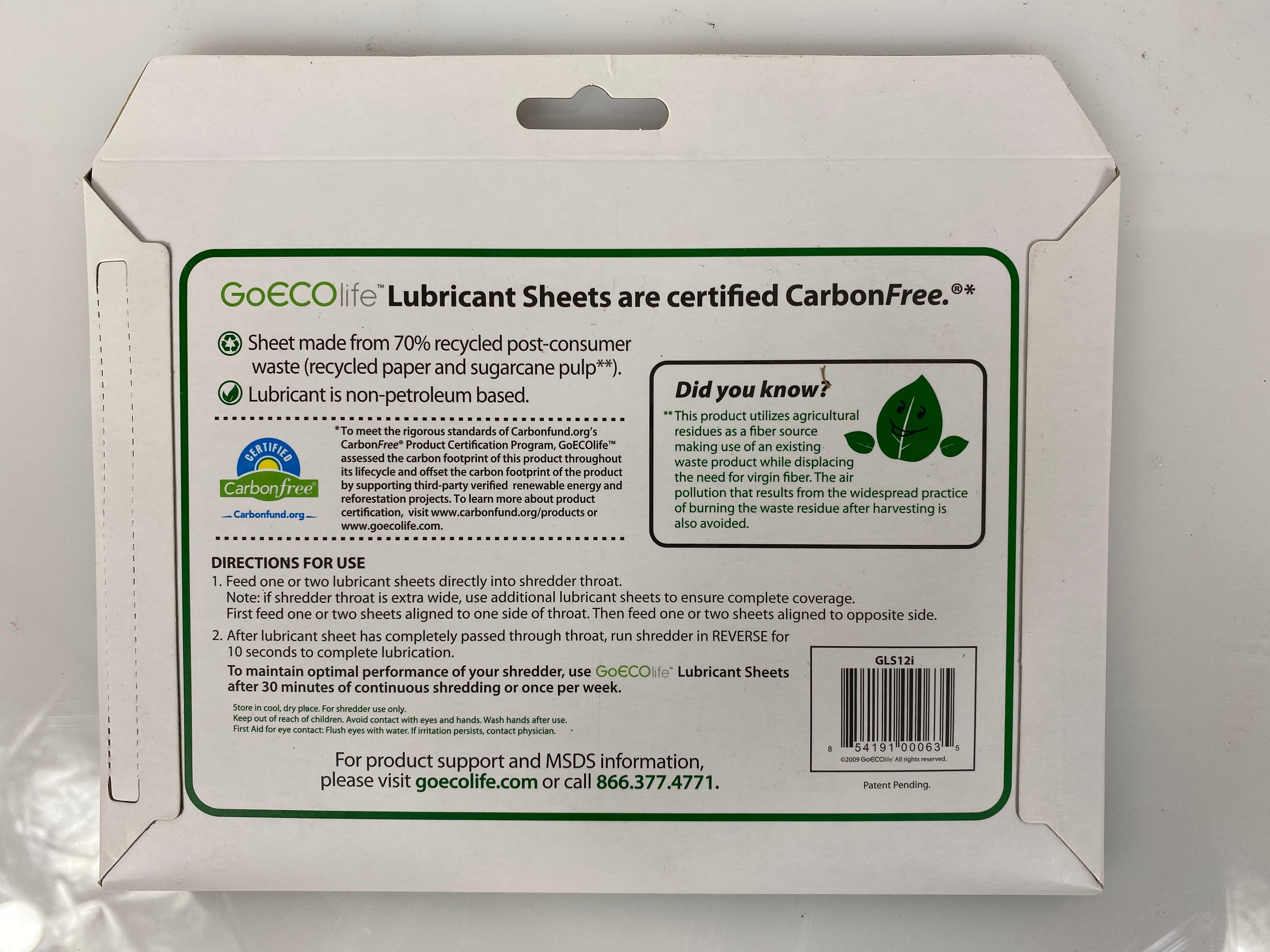 GoECOlife Lubricant Sheets for Shredders