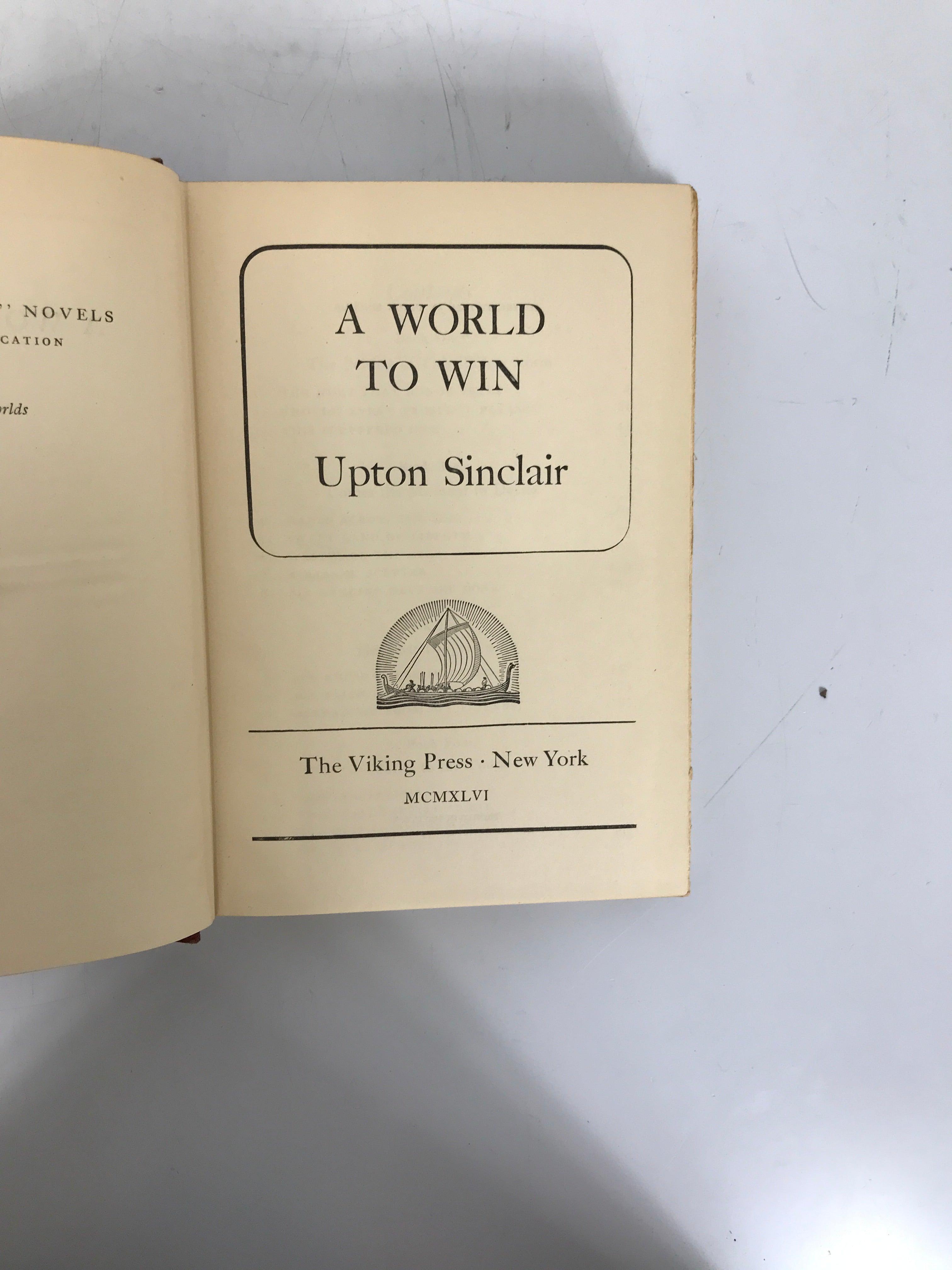 Lot of 2 Upton Sinclair Classics: World's End 1940 HC/A World to Win 1946 HC DJ