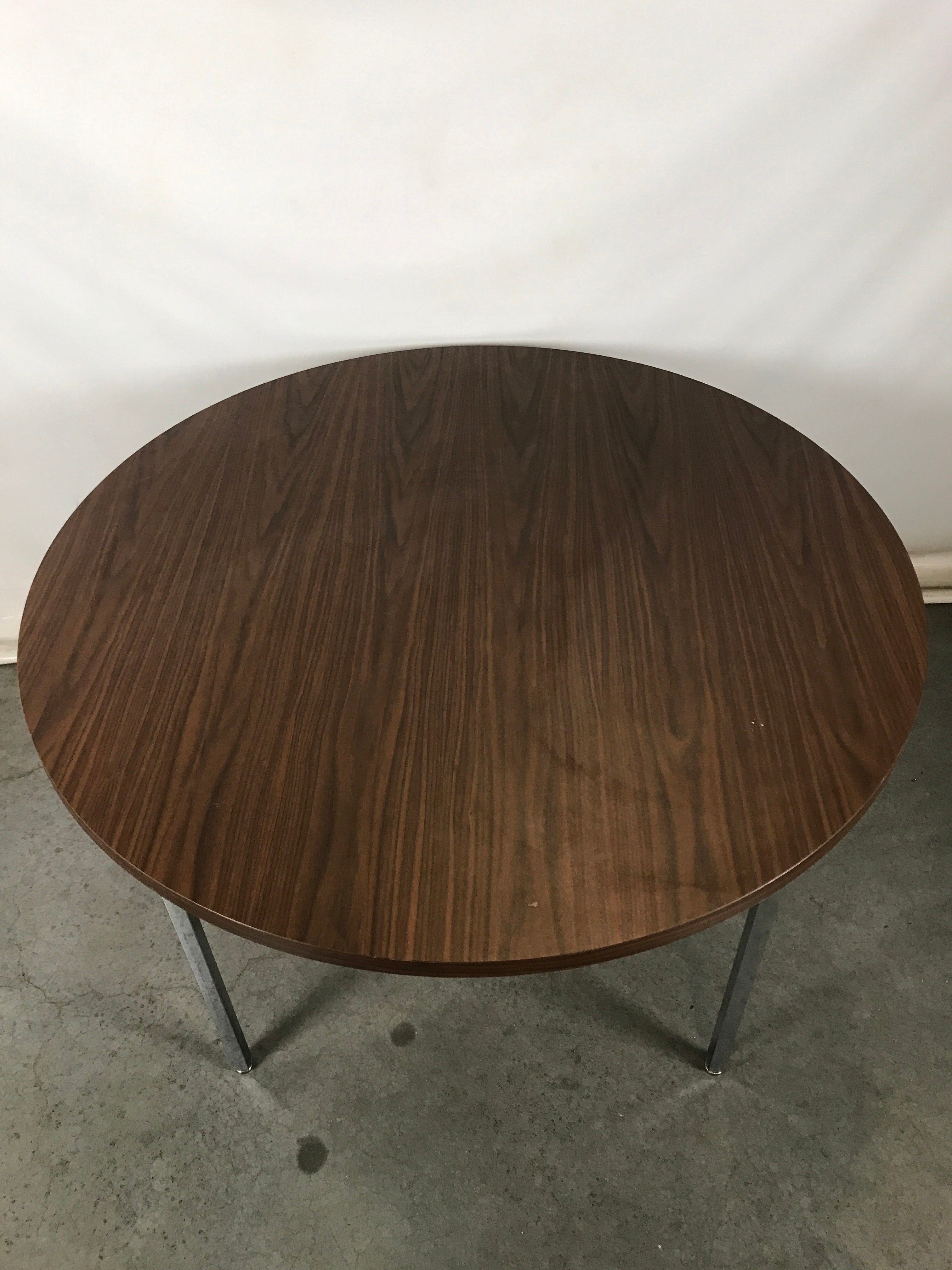 Circular Brown Wooden Table