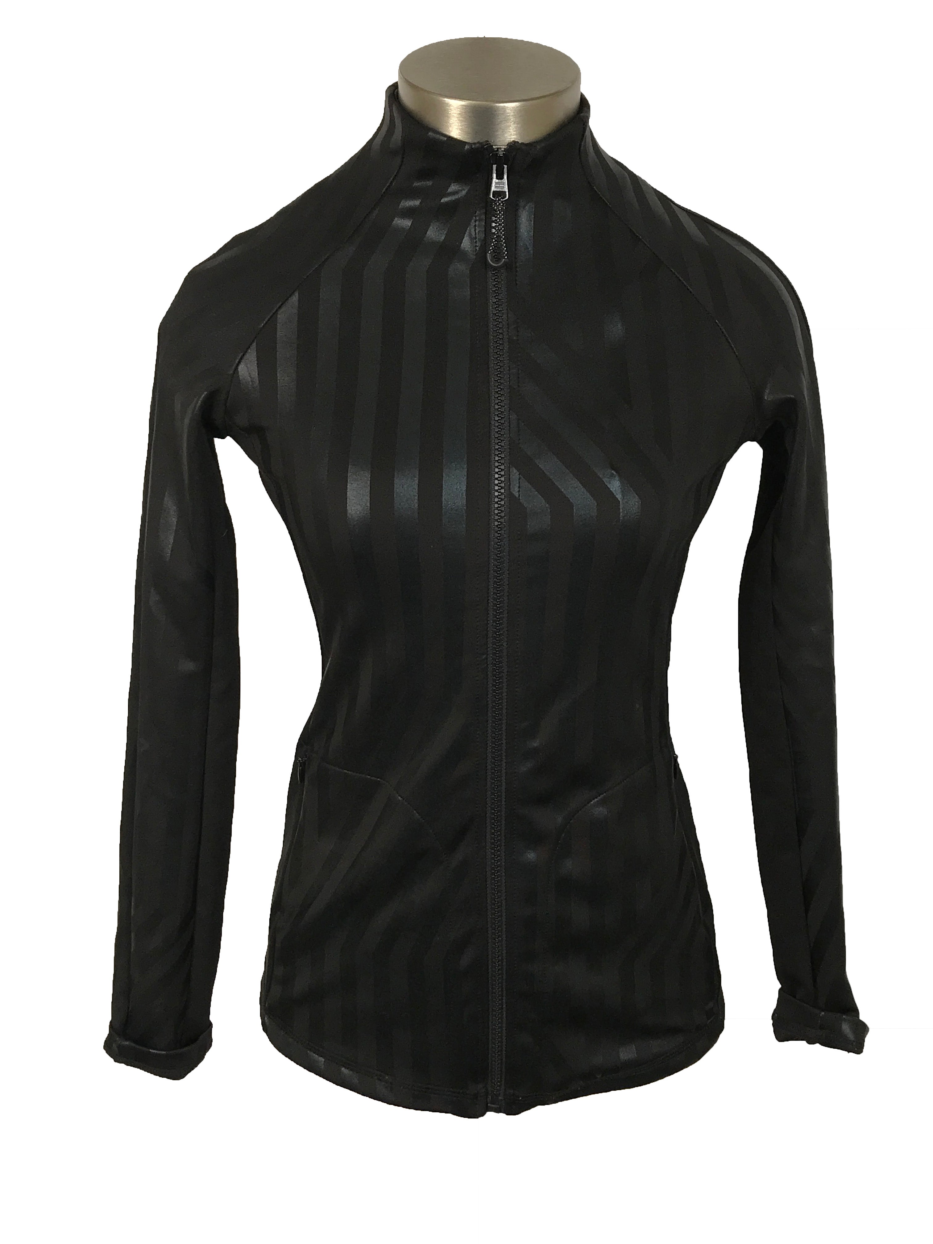 Tommy Hilfiger Sport Black Striped Full-Zip Sweater Women's Size XS