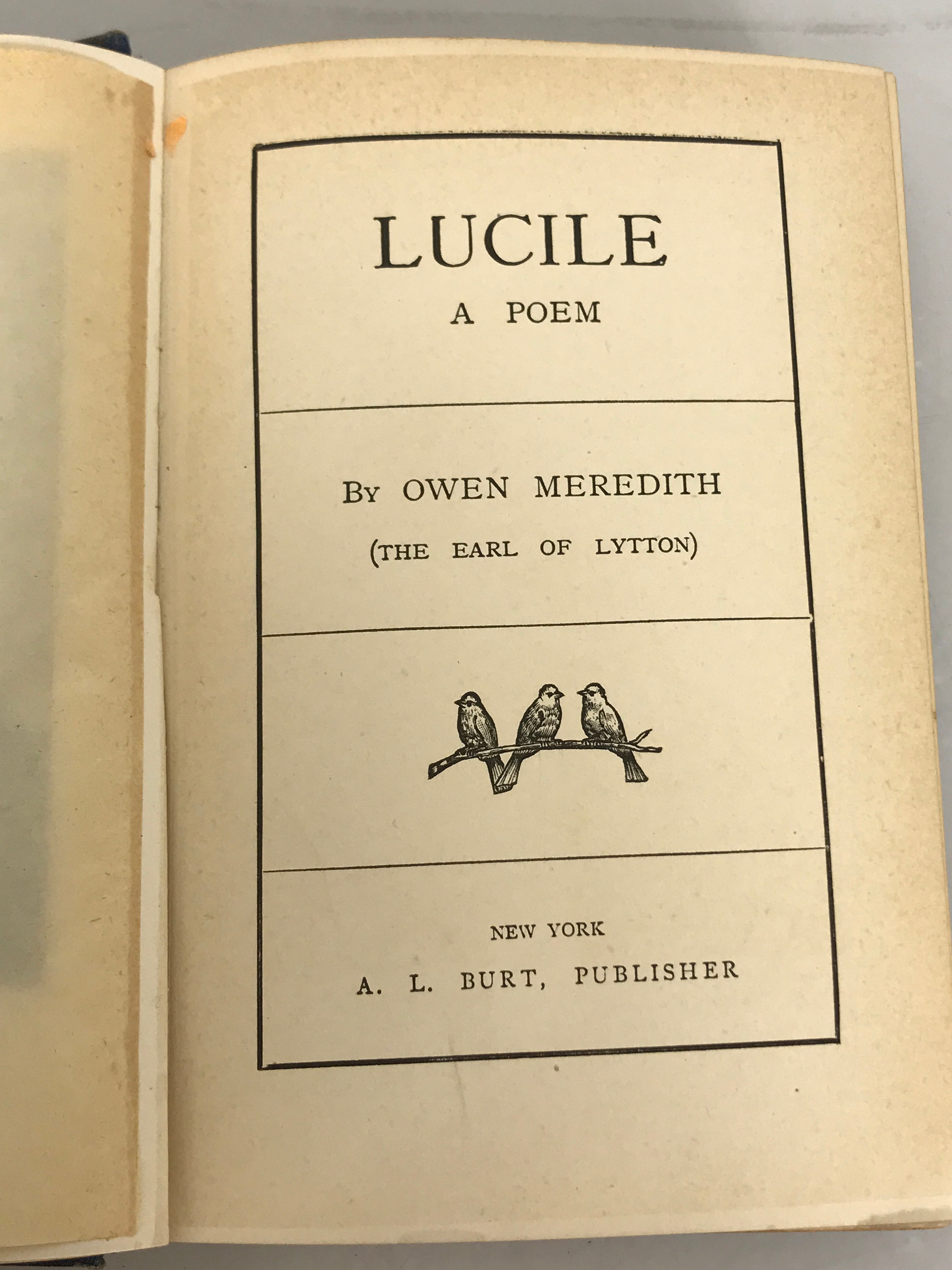 Lucile A Poem by Owen Meredith A.L. Burt c1908 HC Antique