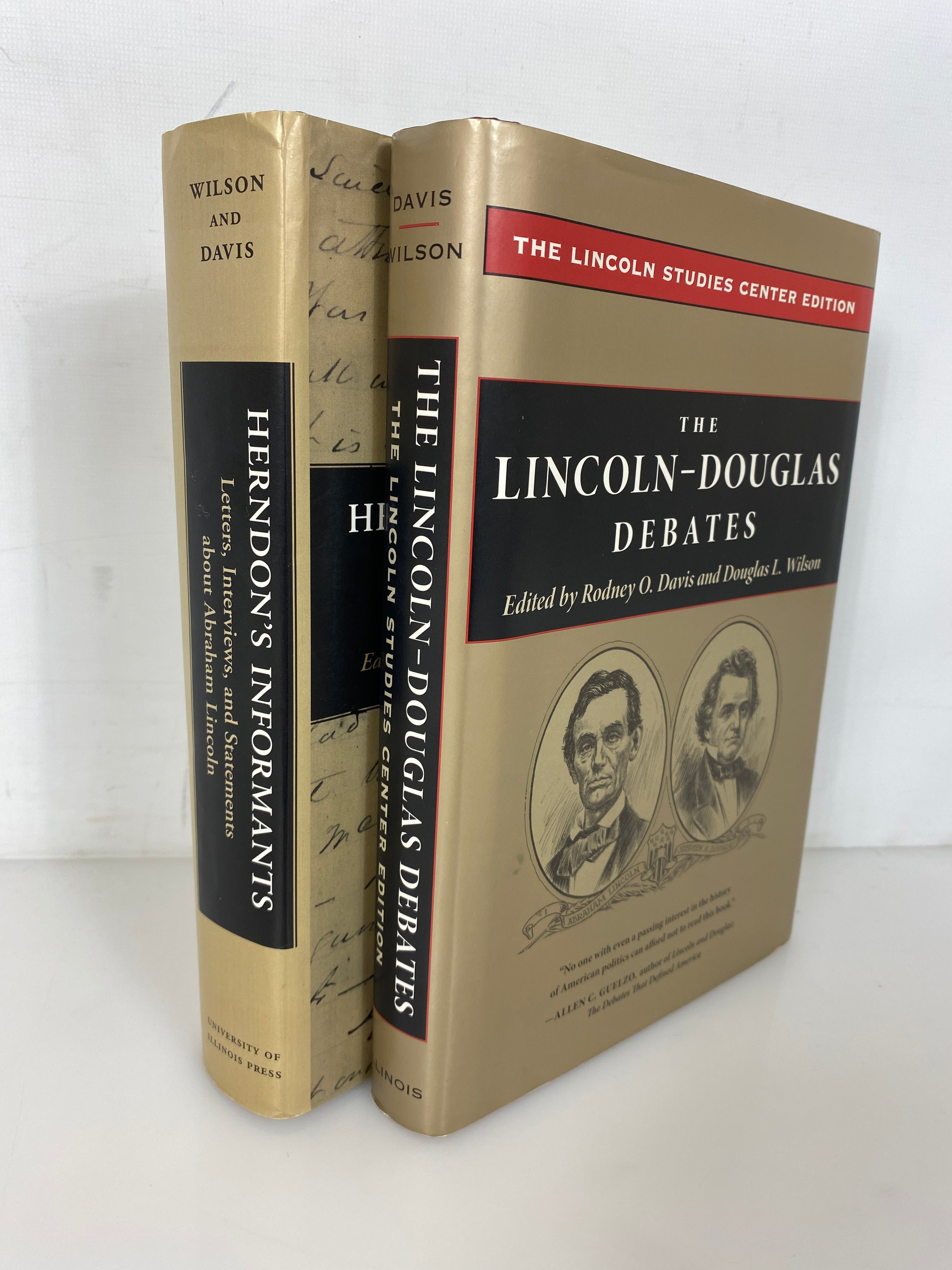 2 Vols: The Lincoln-Douglas Debates/Herndon's Informants Signed/Inscribed HCDJ