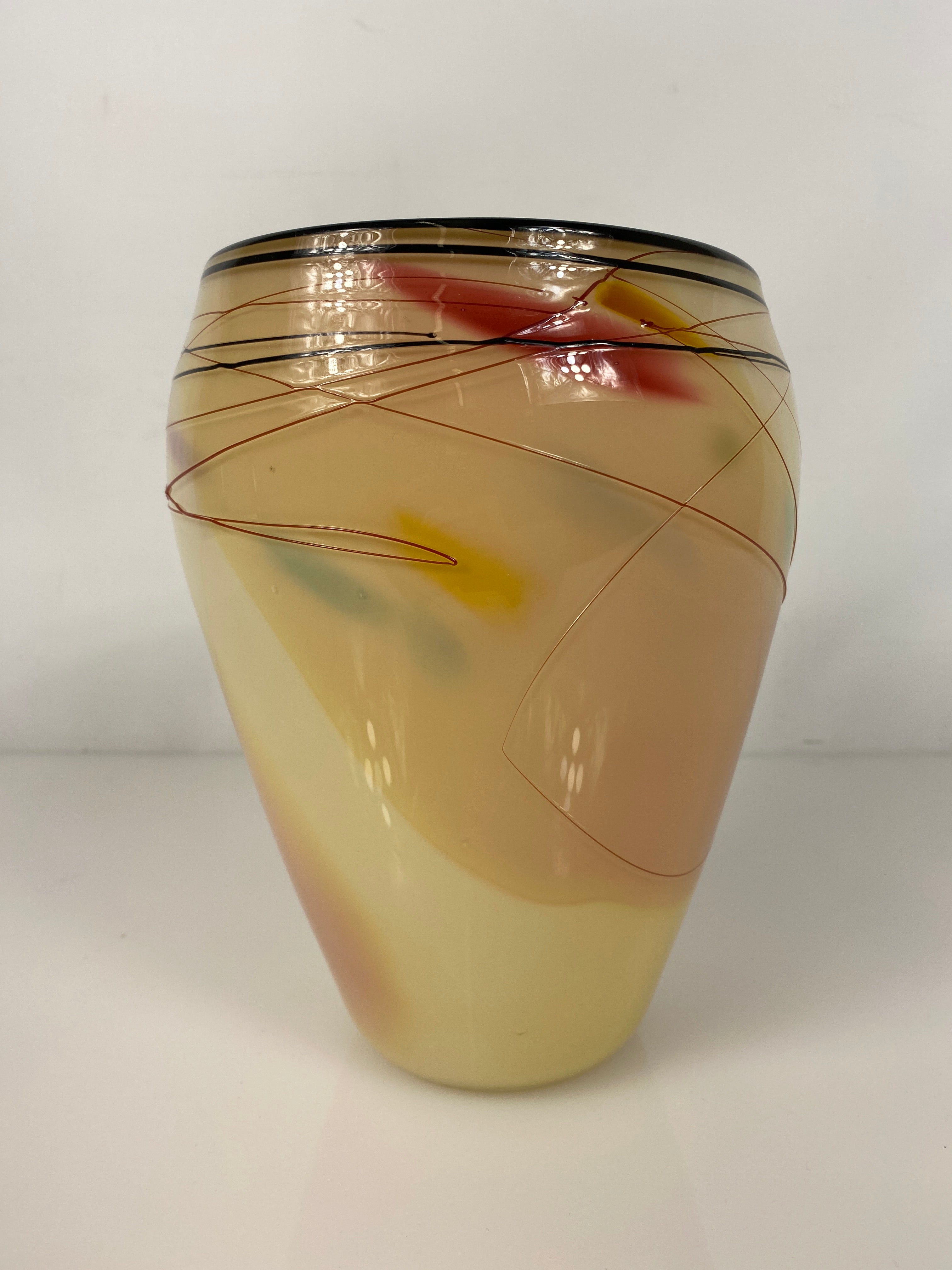 Gary Zack Signed Hand Blown Glass Vase Style #1