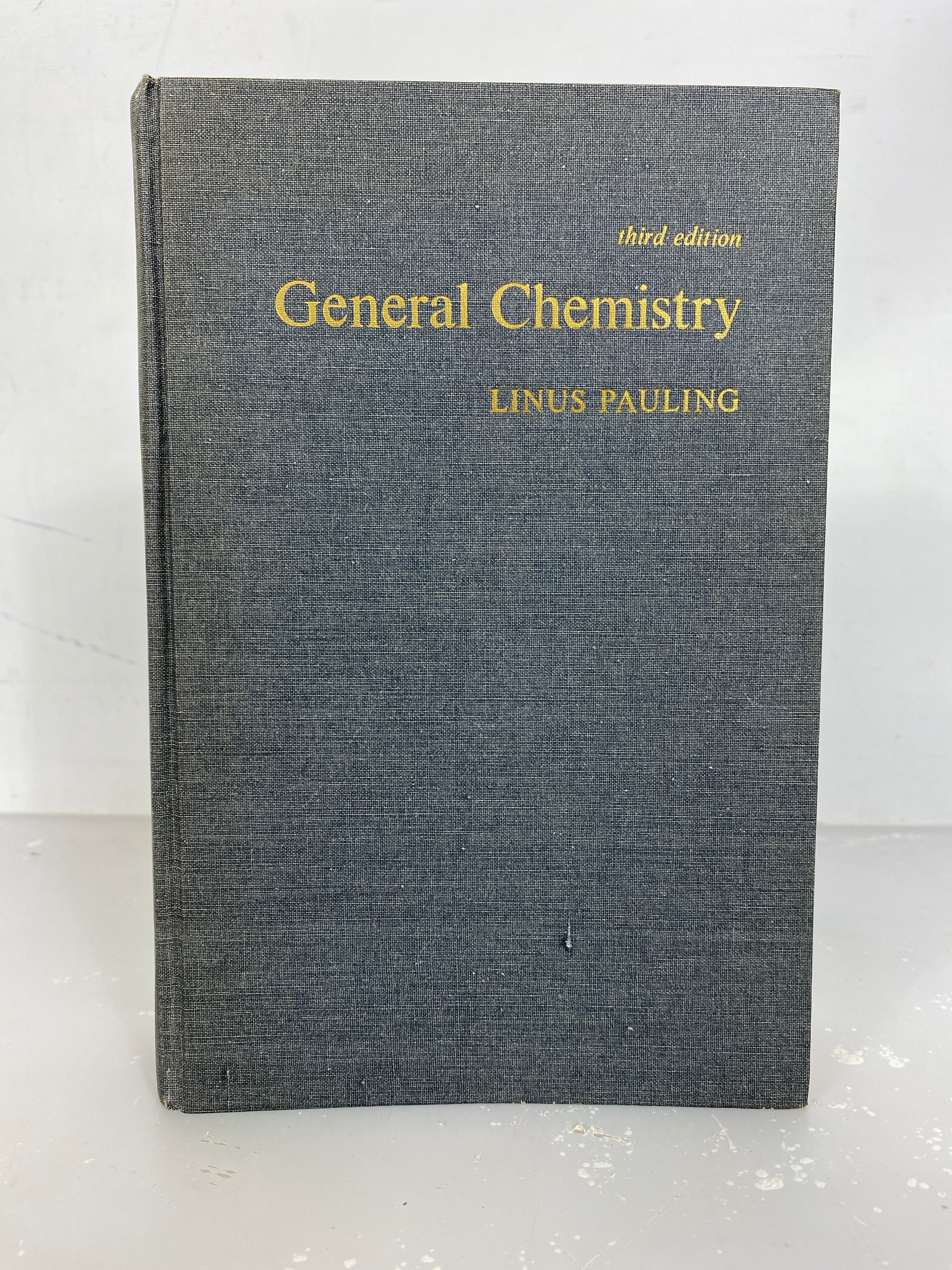 Vintage Linus Pauling Textbook: General Chemistry Third Edition 1970 HC
