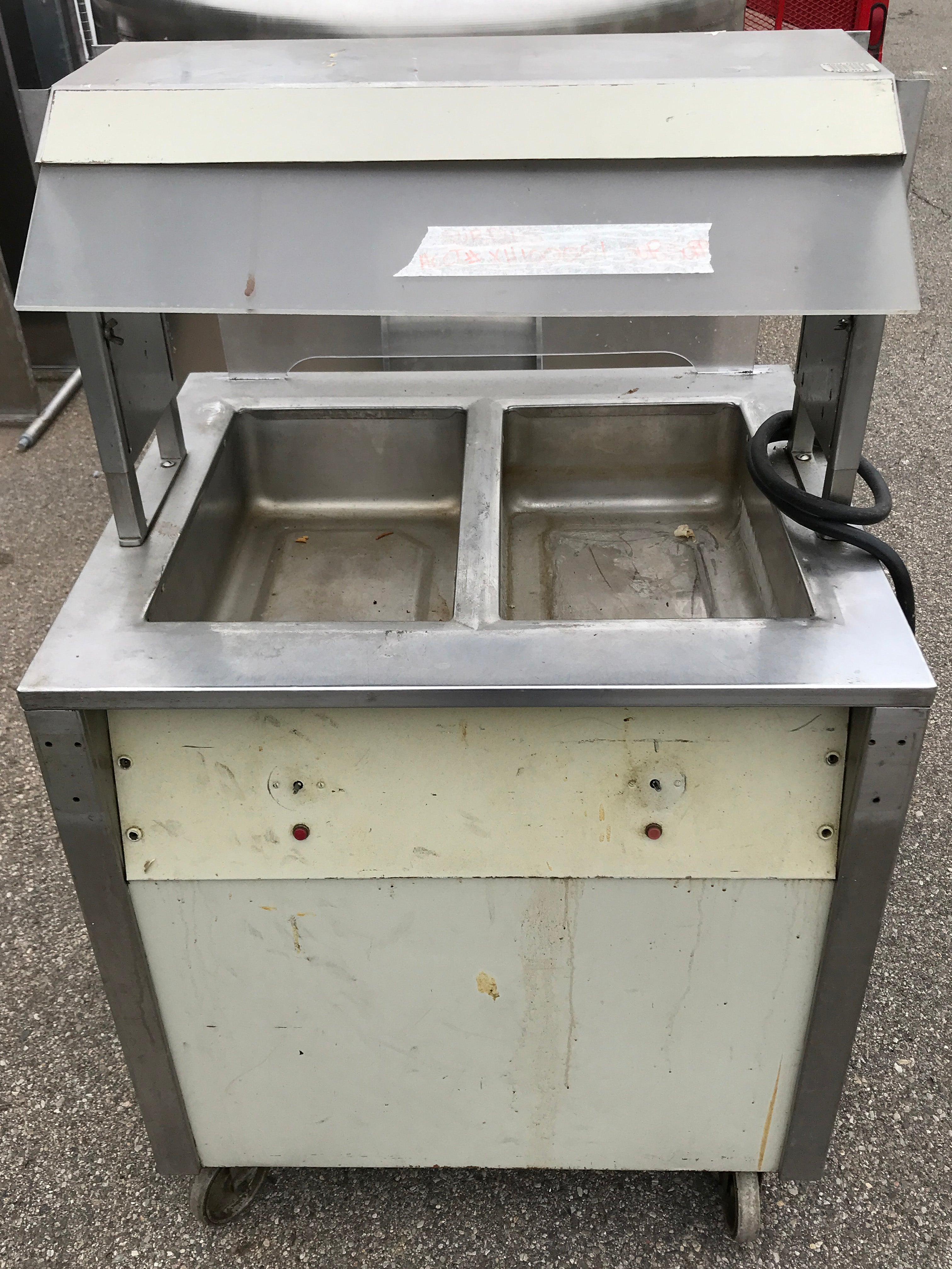 Stainless Steel 2 Section Food Warming Cart