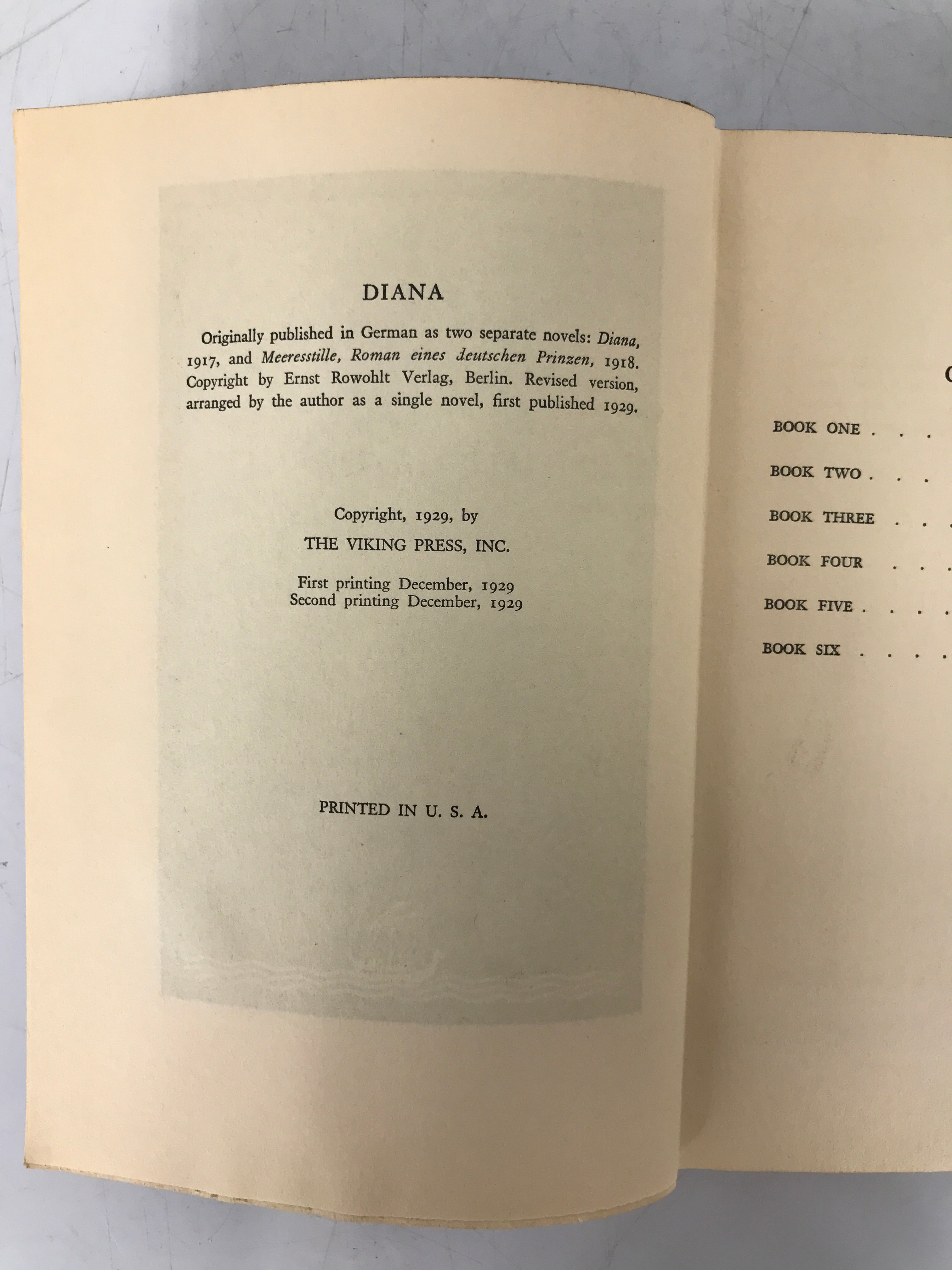 Rare 2 Volume Set Diana by Emil Ludwig 1929 HC in Original Slipcase