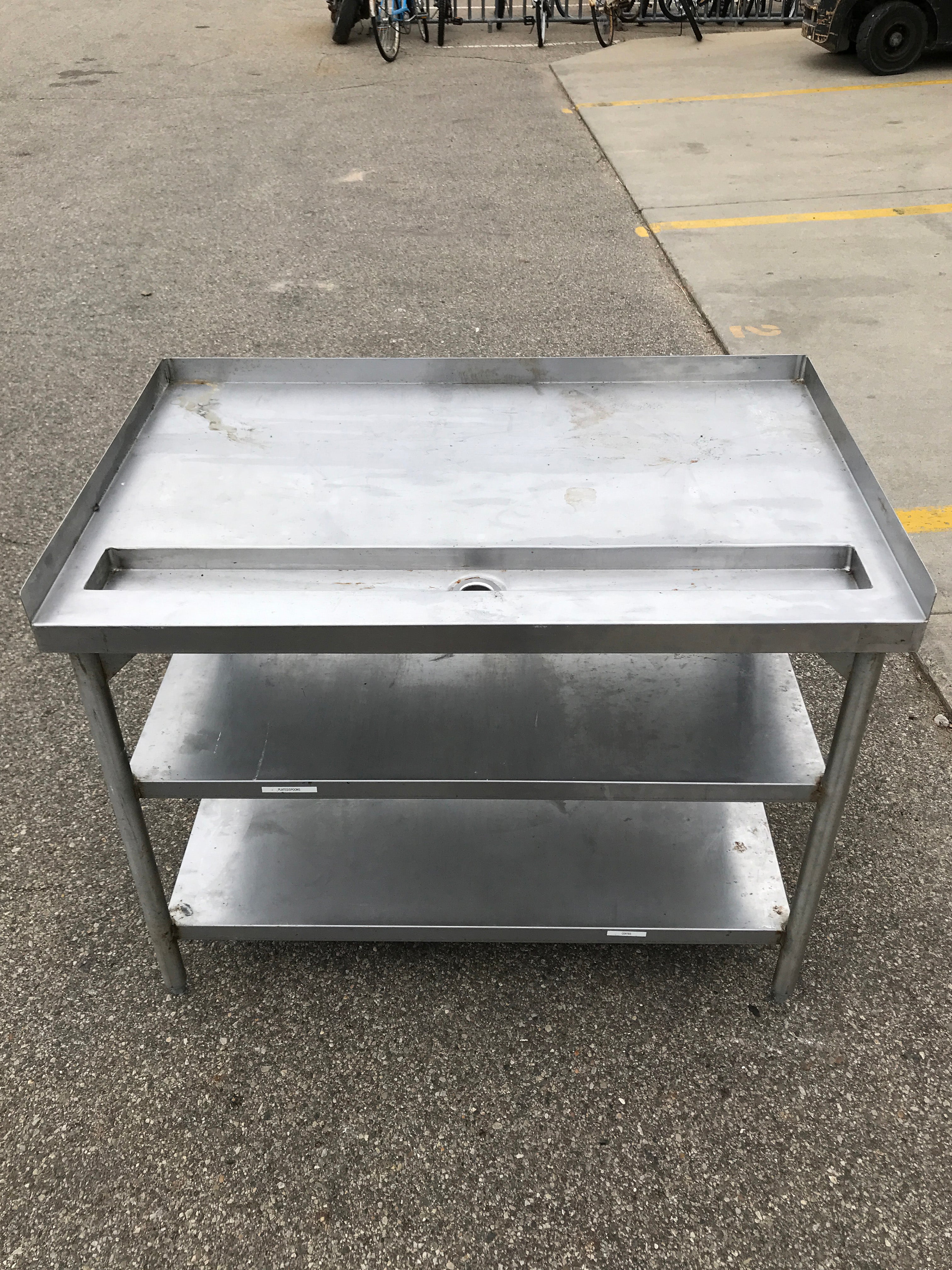 Stainless Steel Metal Table With Shelves