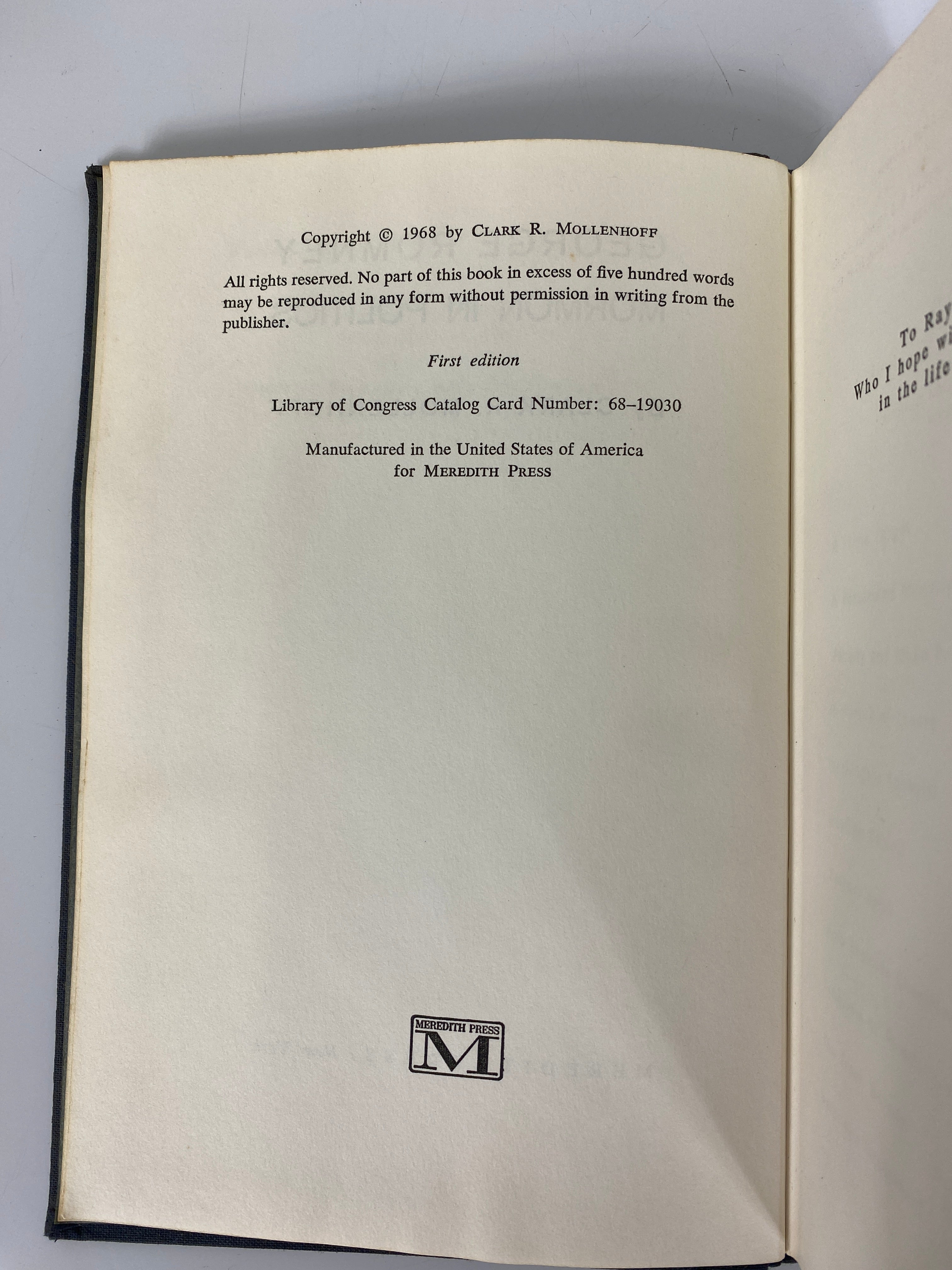 George Romney Mormon in Politics by Clark Mollenhoff (1968) First Edition HC