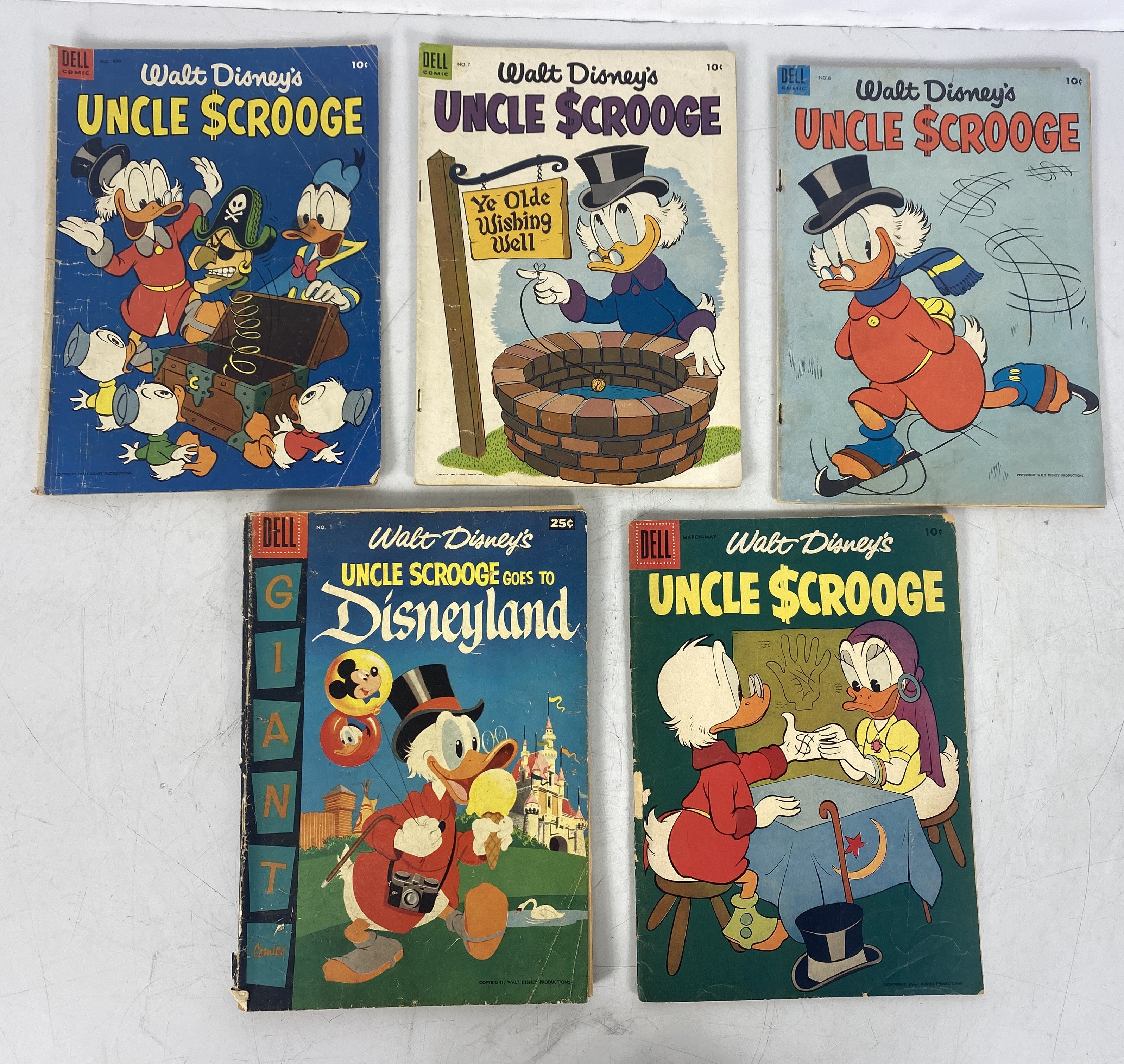 Disney Uncle Scrooge Dell Comic Lot of 5 (1953-1957)