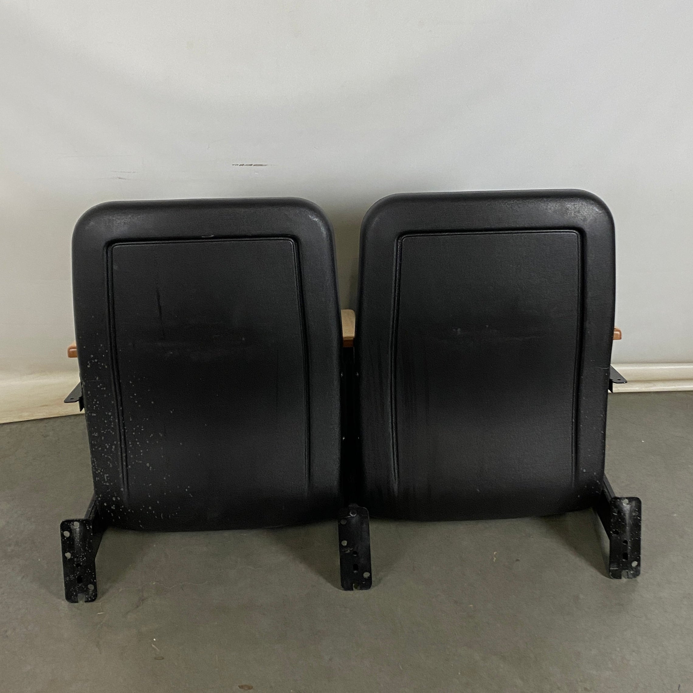 Set of 2 Leather Spartan Stadium Seats with Back Wall Mount - NO Spartan S