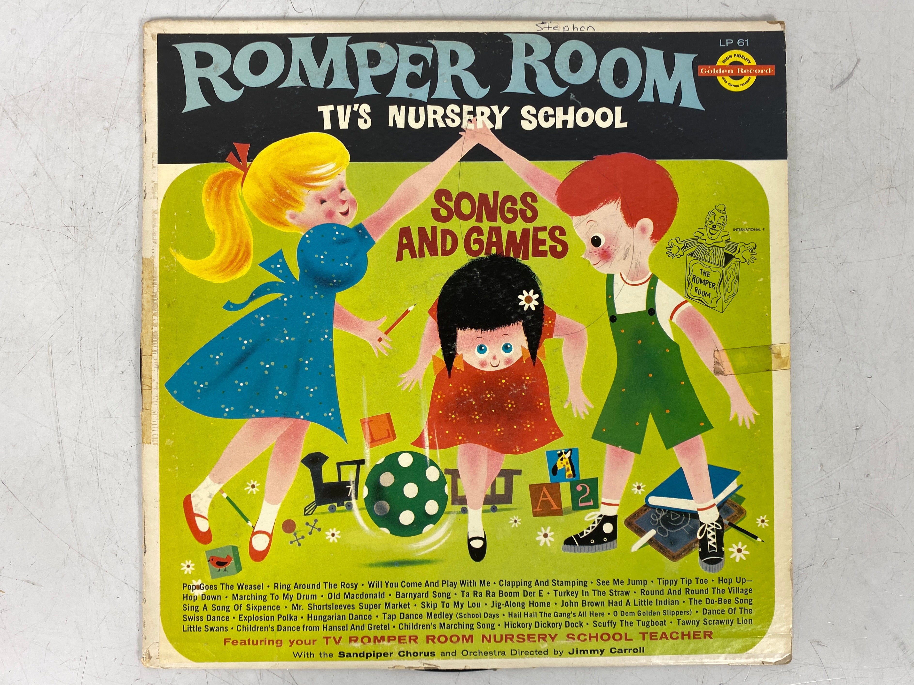 TV's Nursery School Songs Romper Room Songs and Games (1964) Vinyl Record