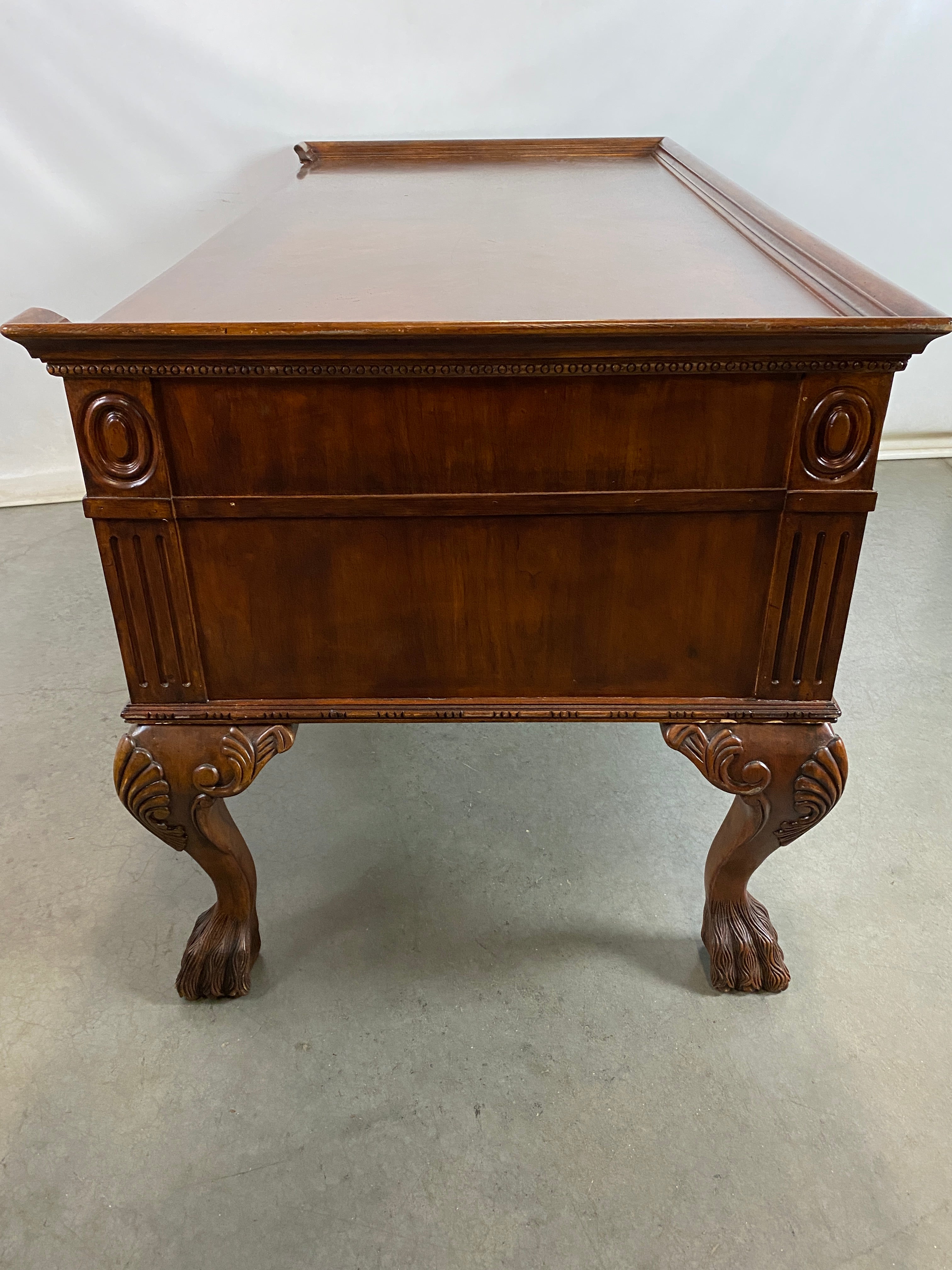 Hekman Chippendale Style Hairy Paw Foot Mahogany Writing Desk
