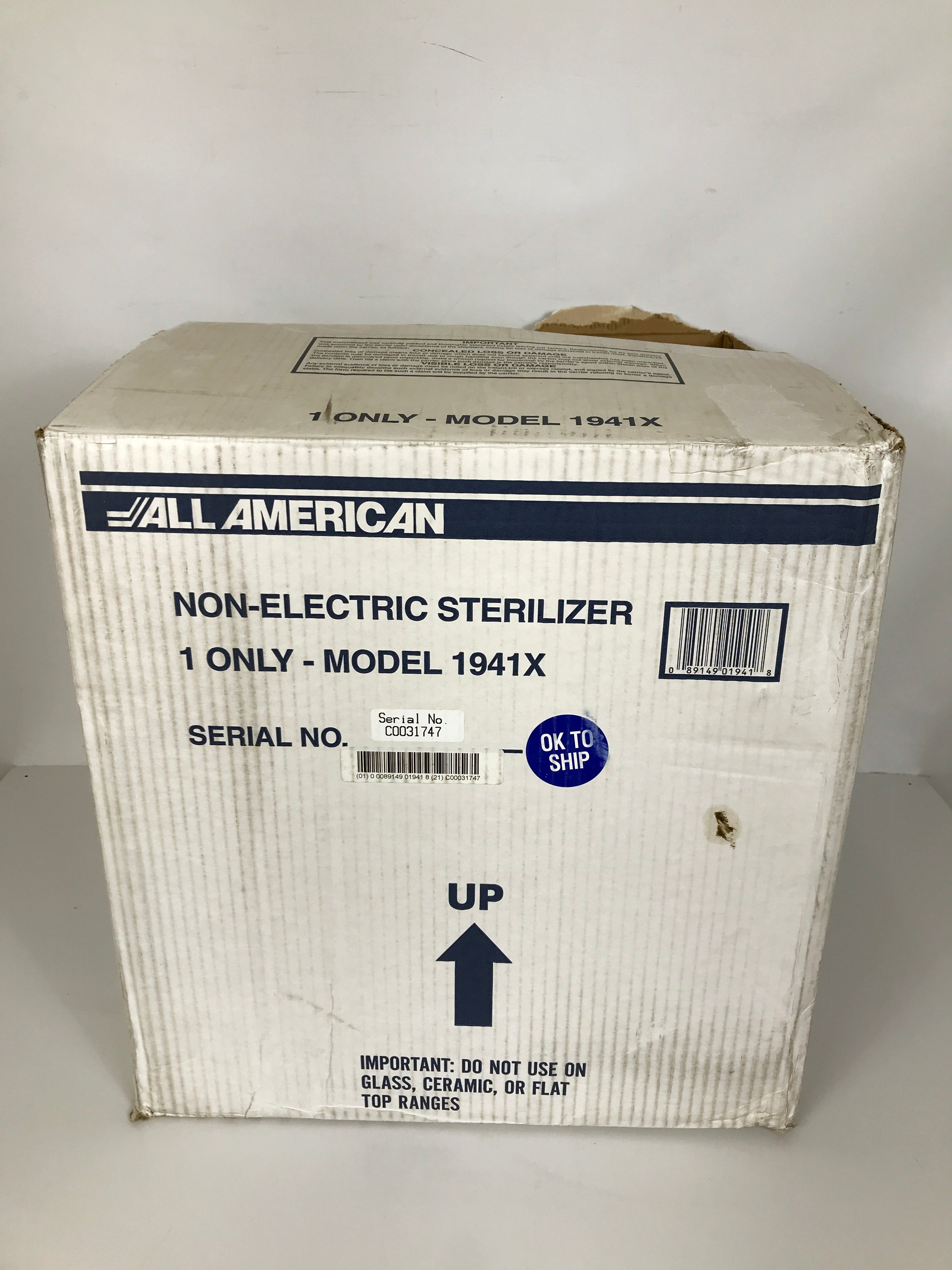 All American 1941X 41 Quart Steam Pressure Sterilizer Non-Electric *New*