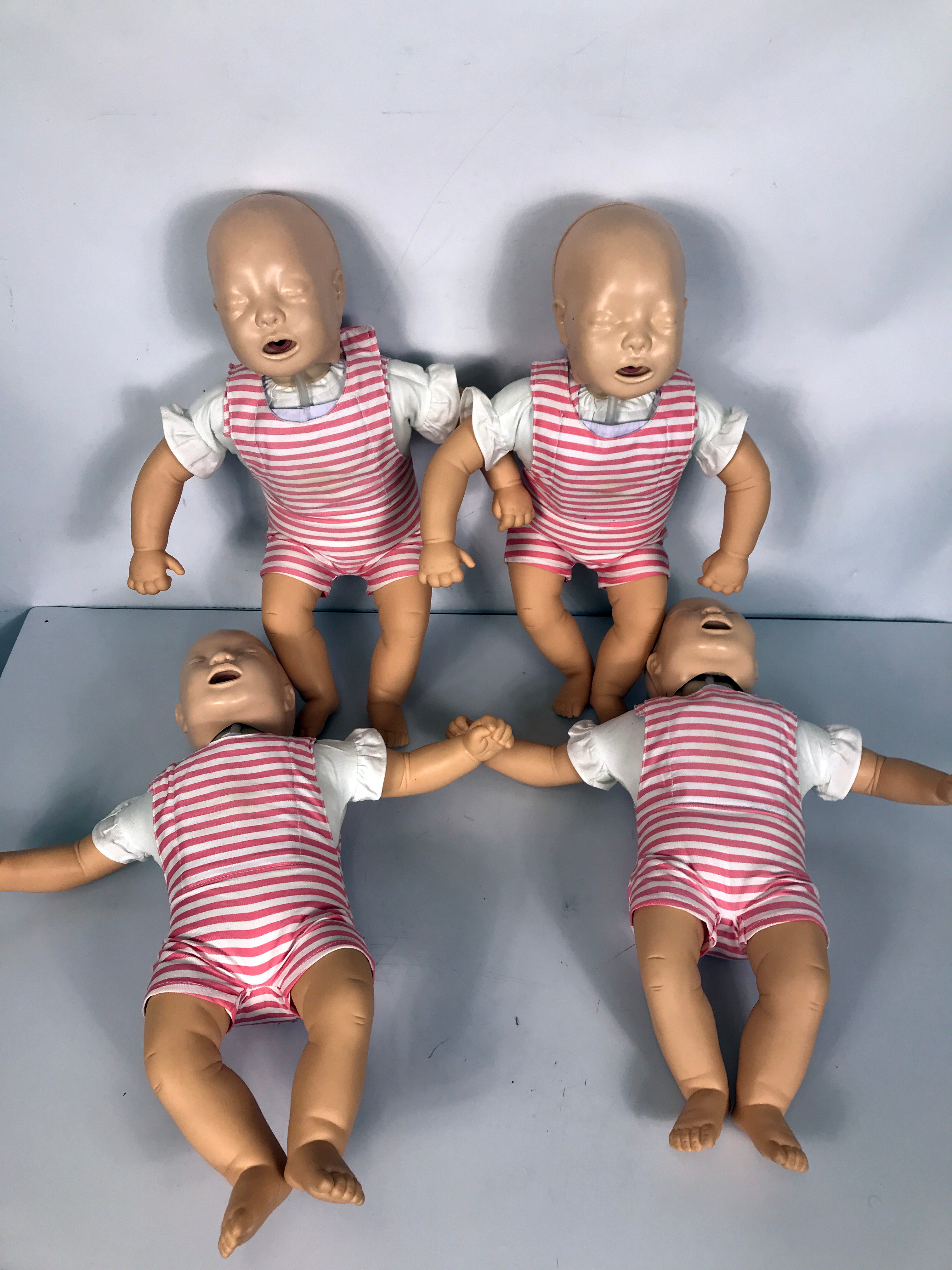 4 Laerdal Baby Anne Infant CPR Training Manikins with Bag and Extras