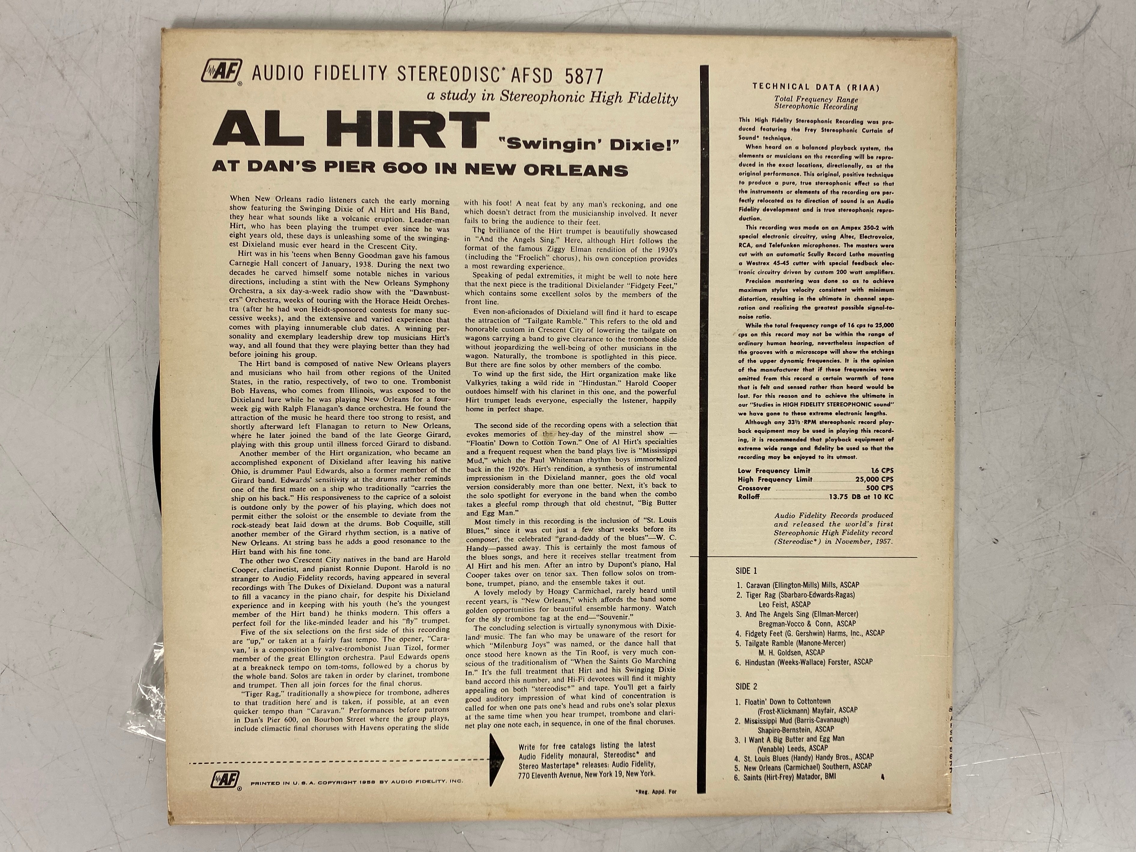 Al Hirt: Swingin Dixie! (1958) Vinyl Record