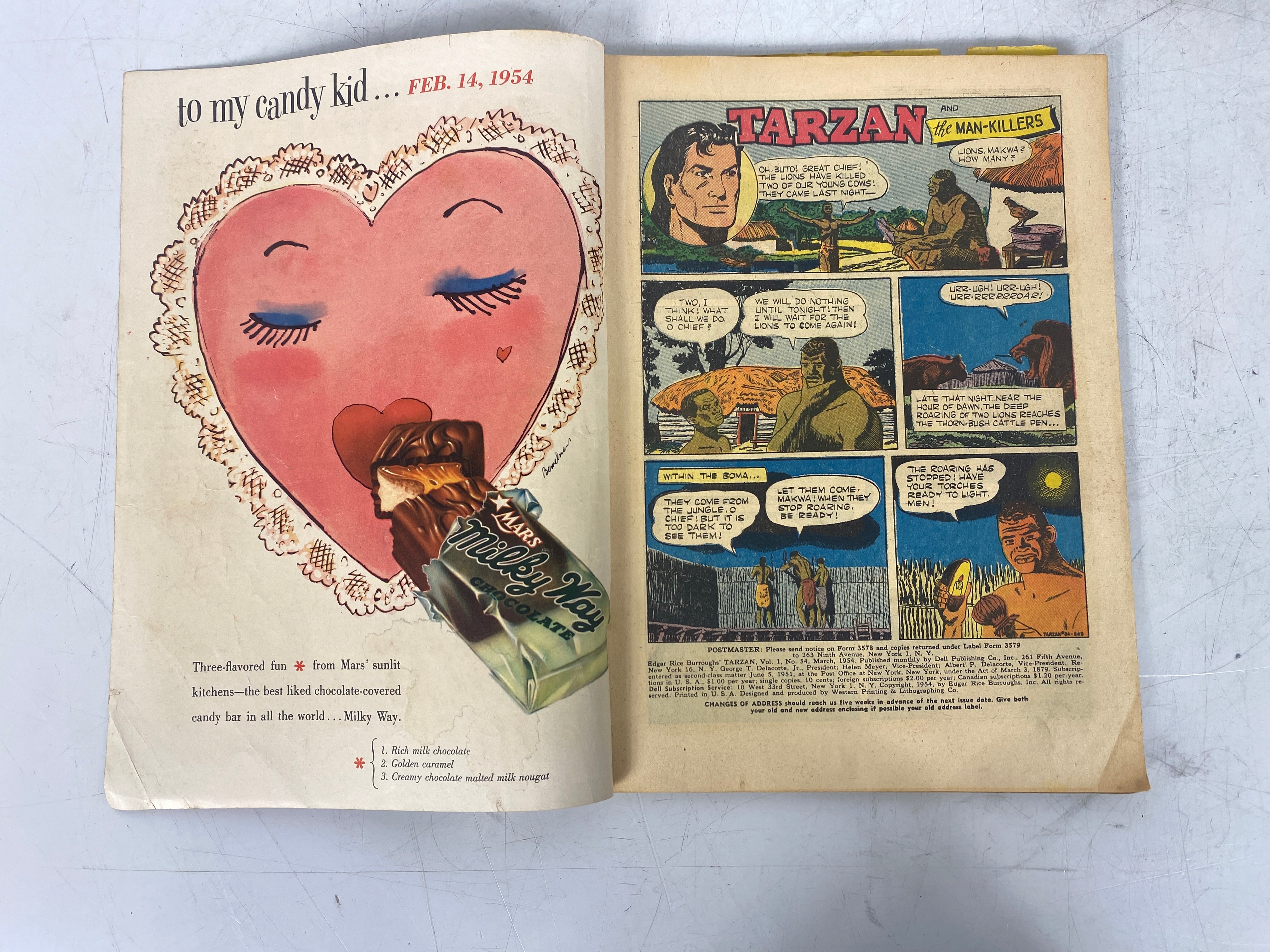 Dell Comics Lot of 4 Tarzan Comics 1954-1957