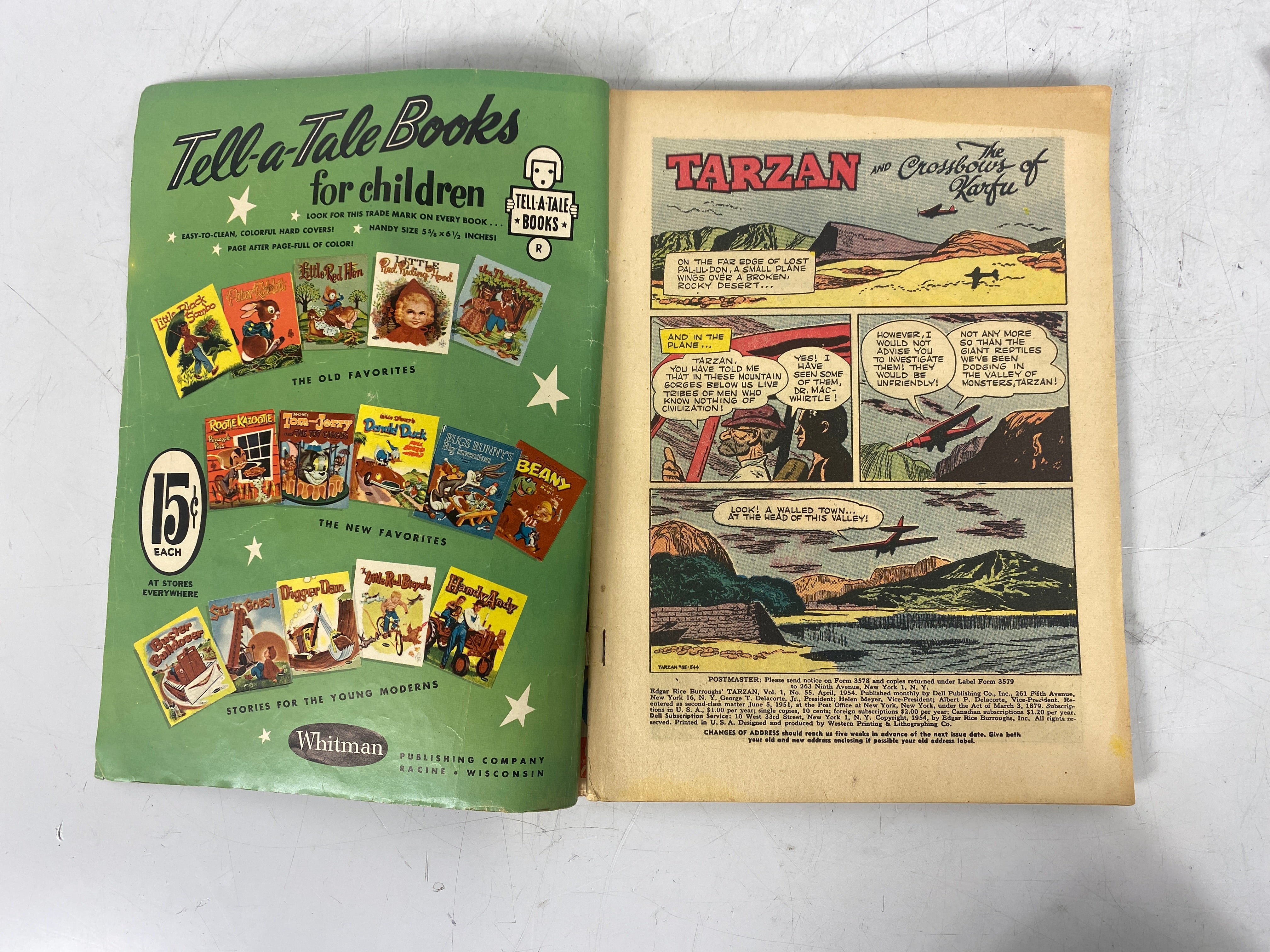 Dell Comics Lot of 4 Tarzan Comics 1954-1957