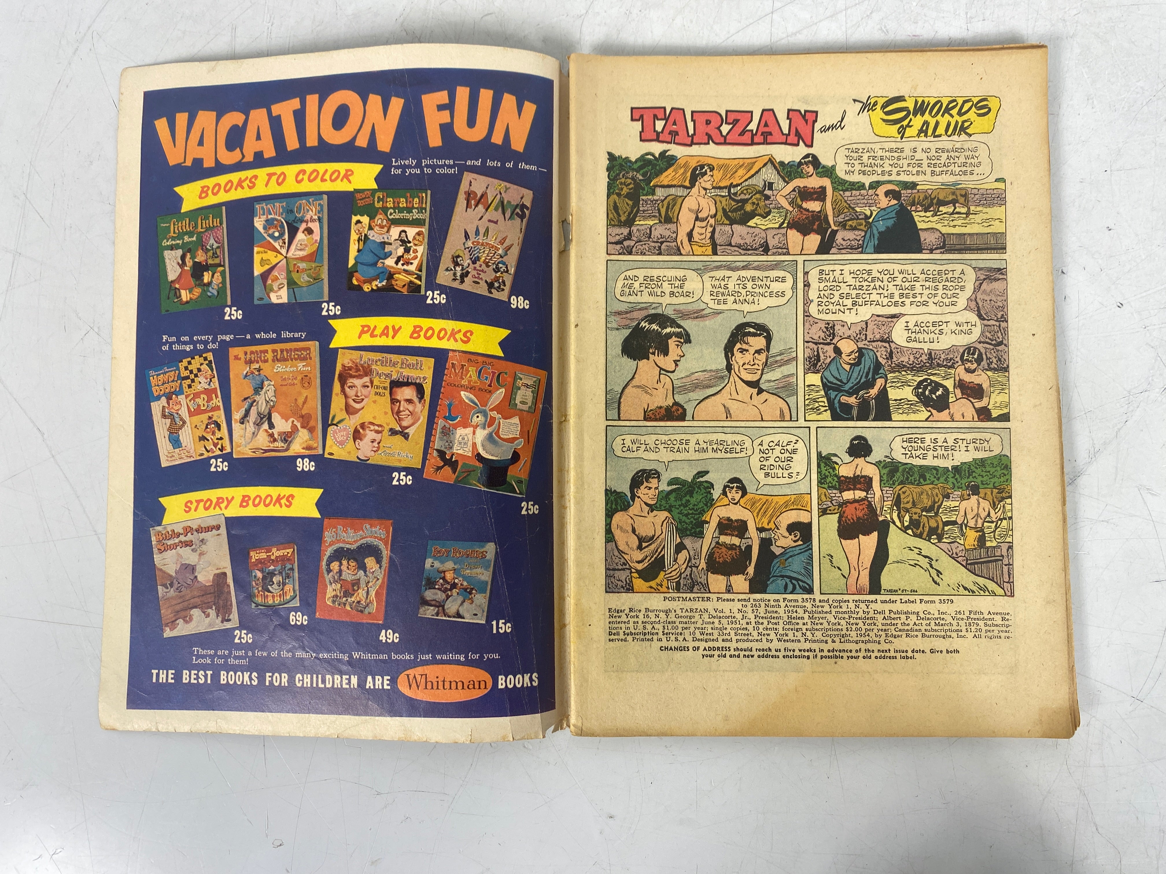 Dell Comics Lot of 4 Tarzan Comics 1954-1957