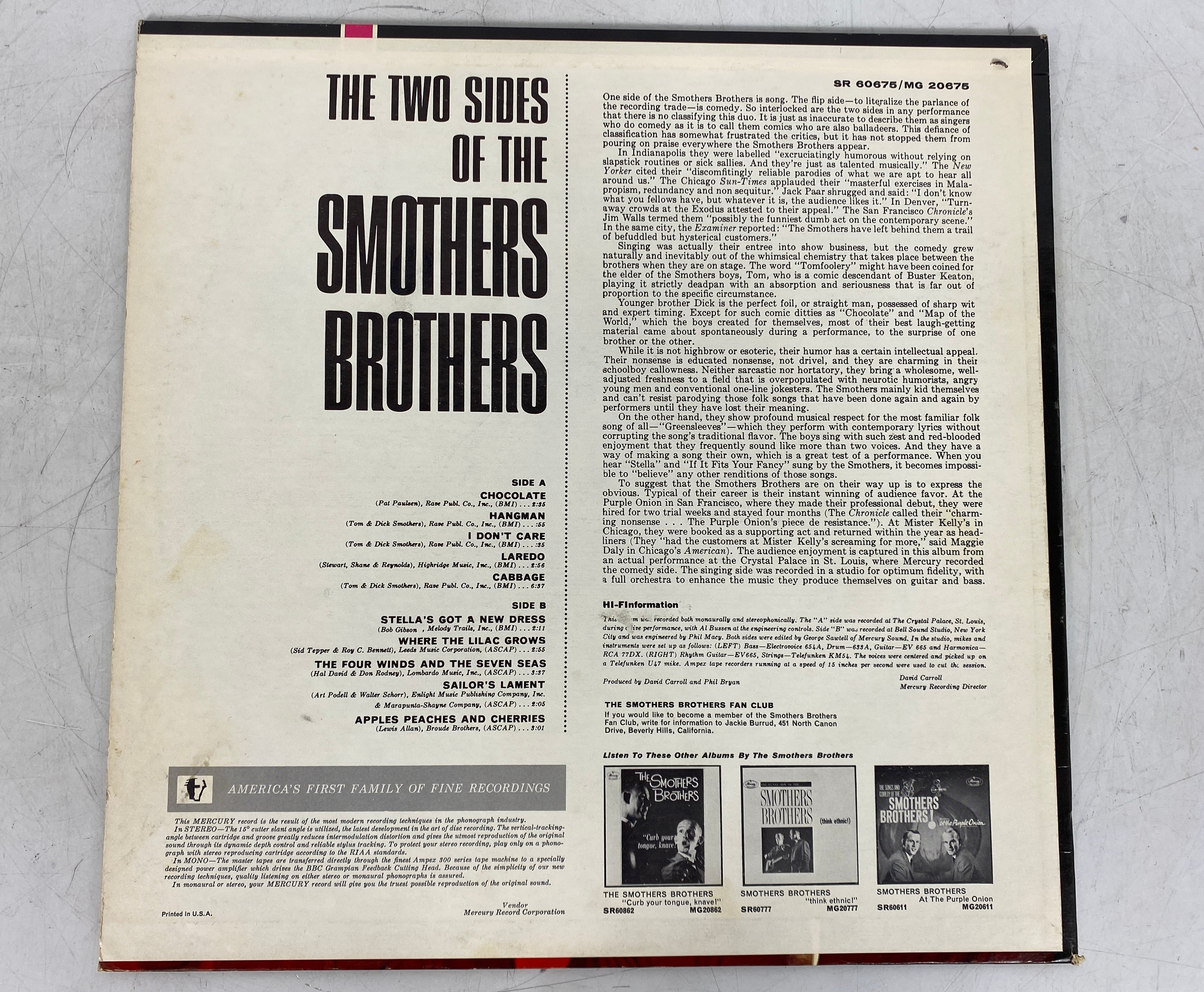 Smothers Brothers the Two Sides (Vinyl Record)