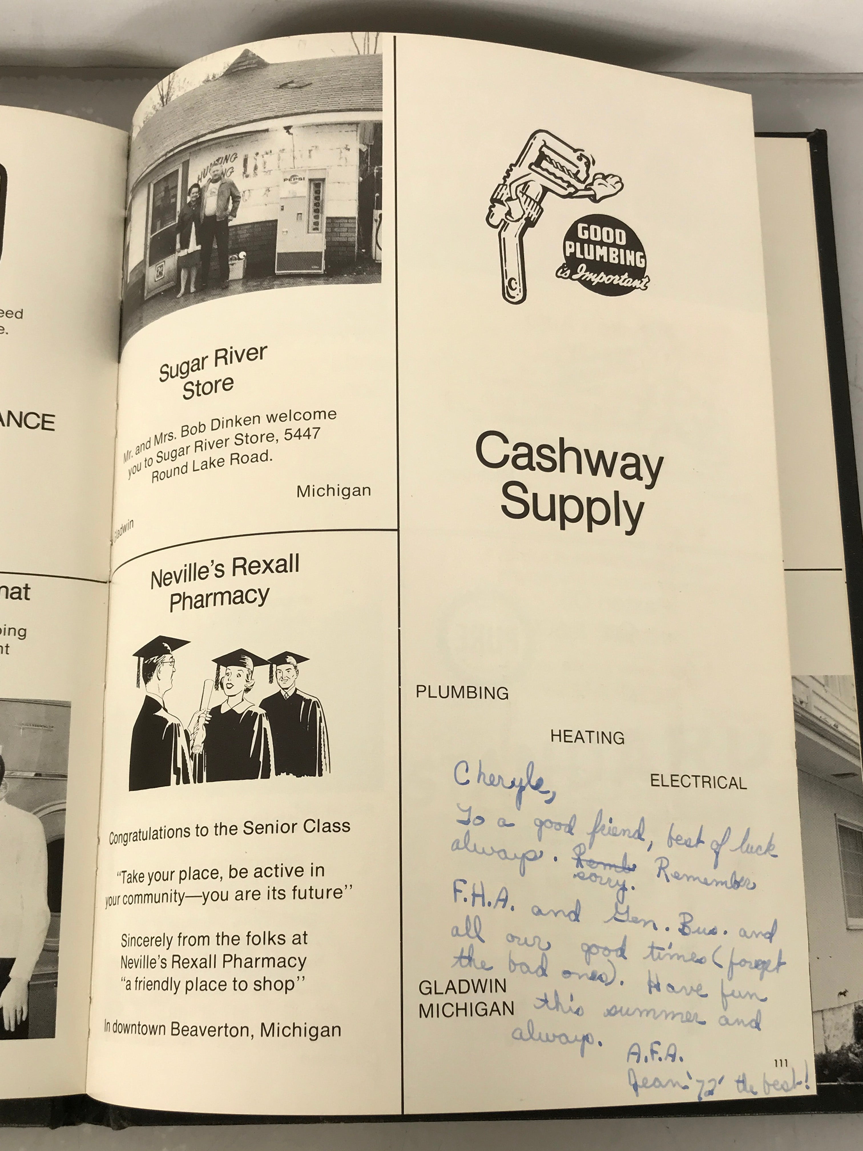 1970 Gladwin High School Yearbook Gladwin Michigan