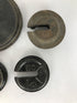 Lot of 9 Round Cast Iron Hanging Scale Platform Weights Slotted