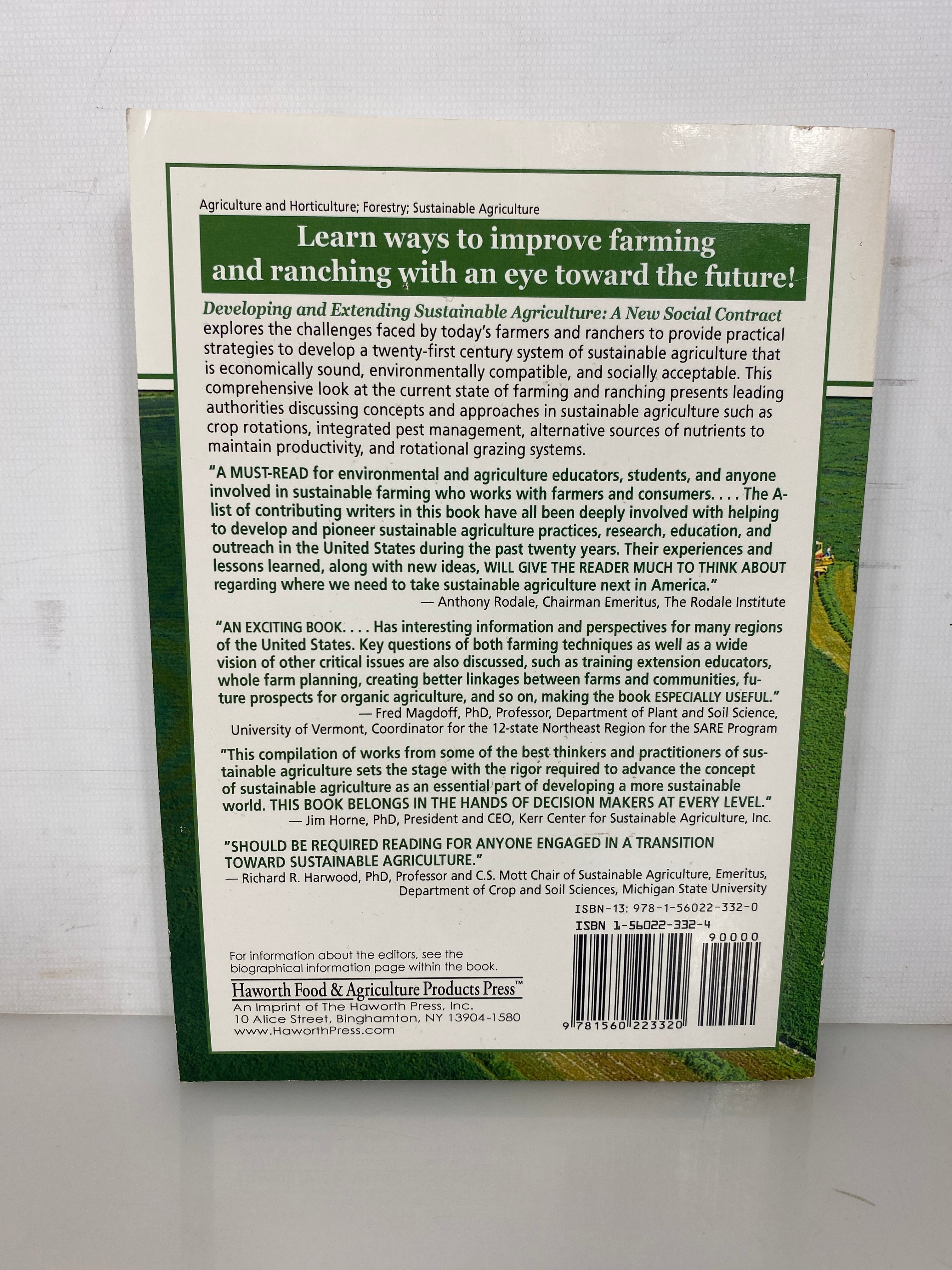 Developing & Extending Sustainable Agriculture 2006 Inscribed 1st Edition SC