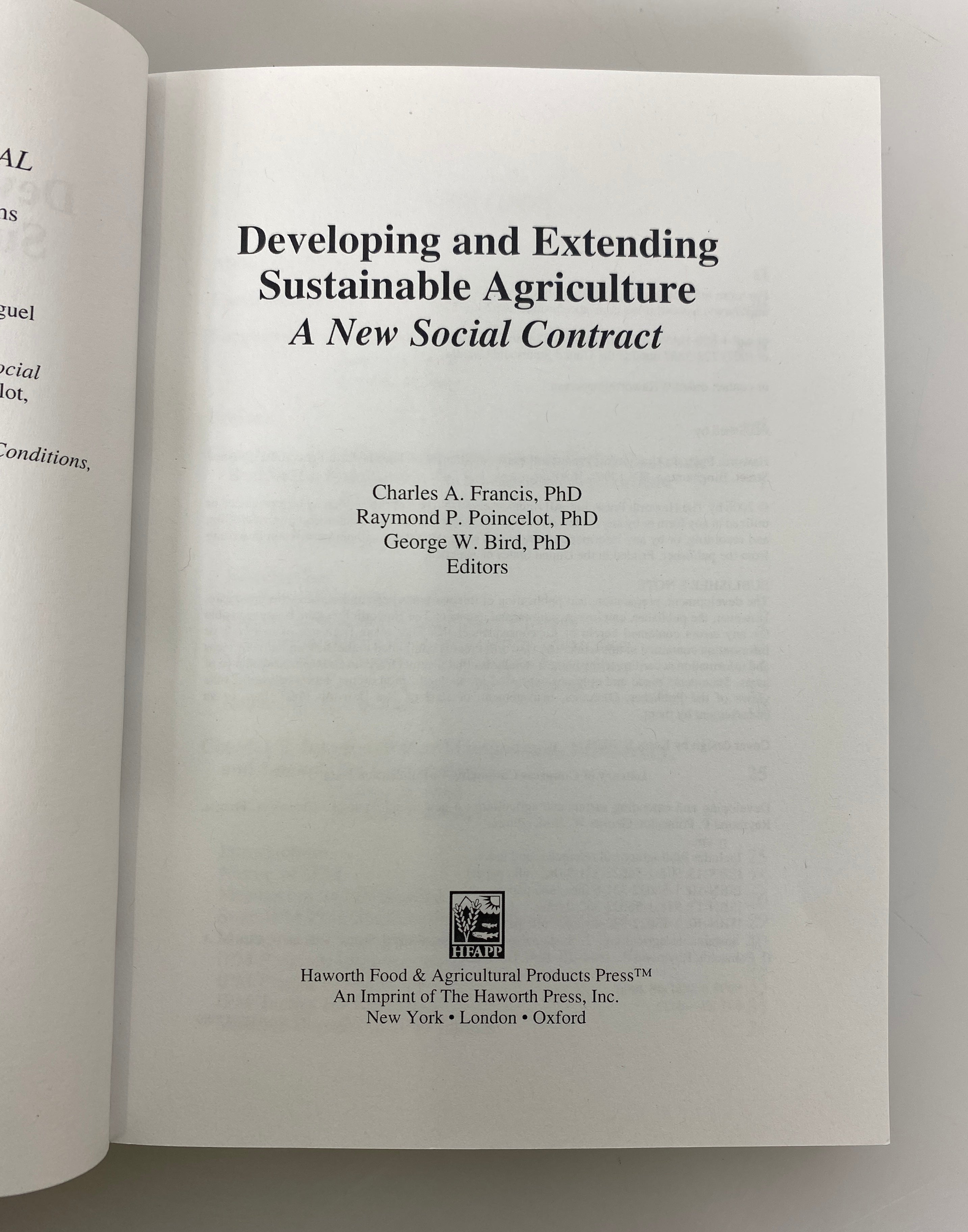 Developing & Extending Sustainable Agriculture 2006 Inscribed 1st Edition SC