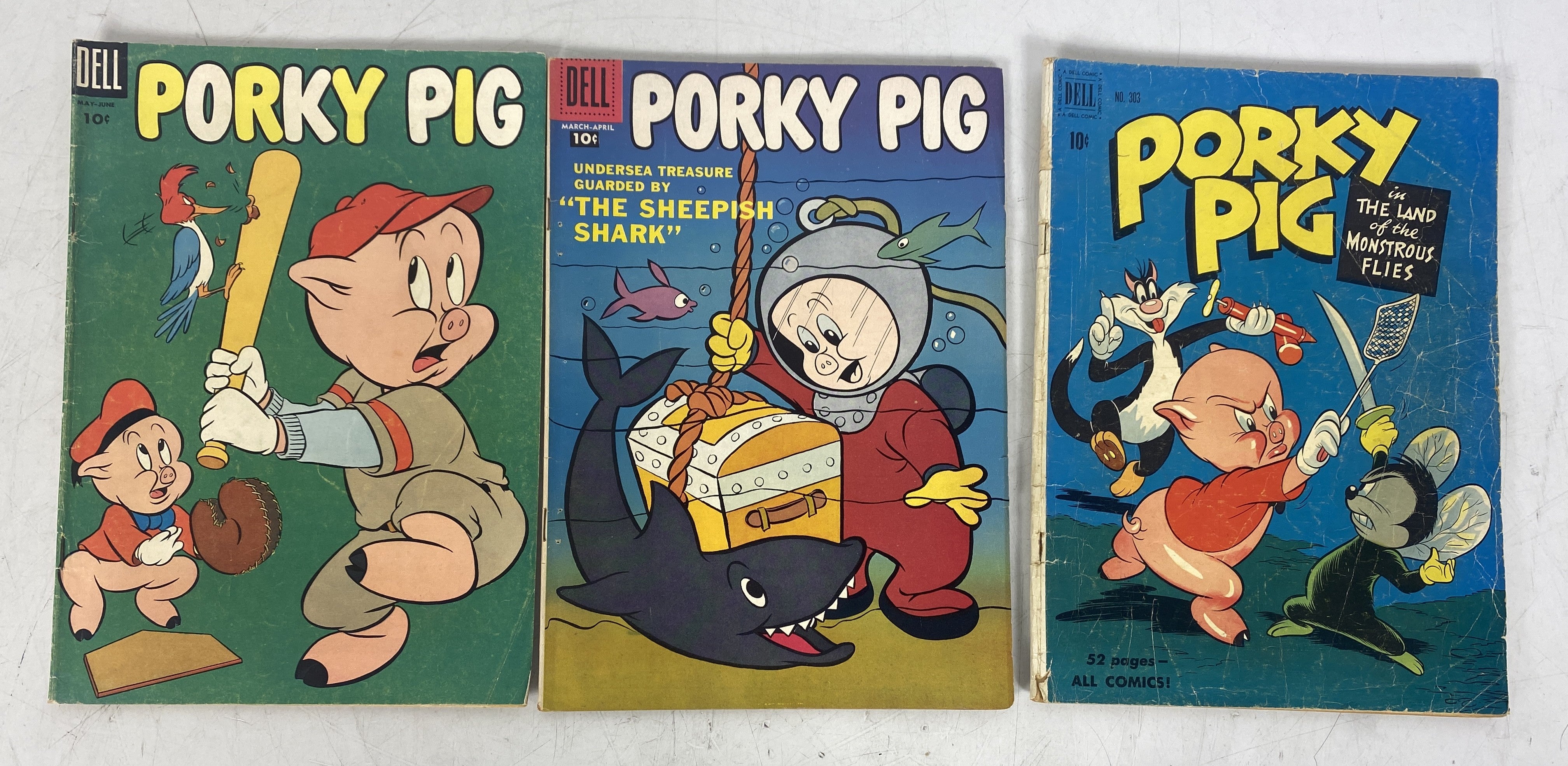 Dell Comics Lot of 3 Porky Pig 1950, 1955, & 1957