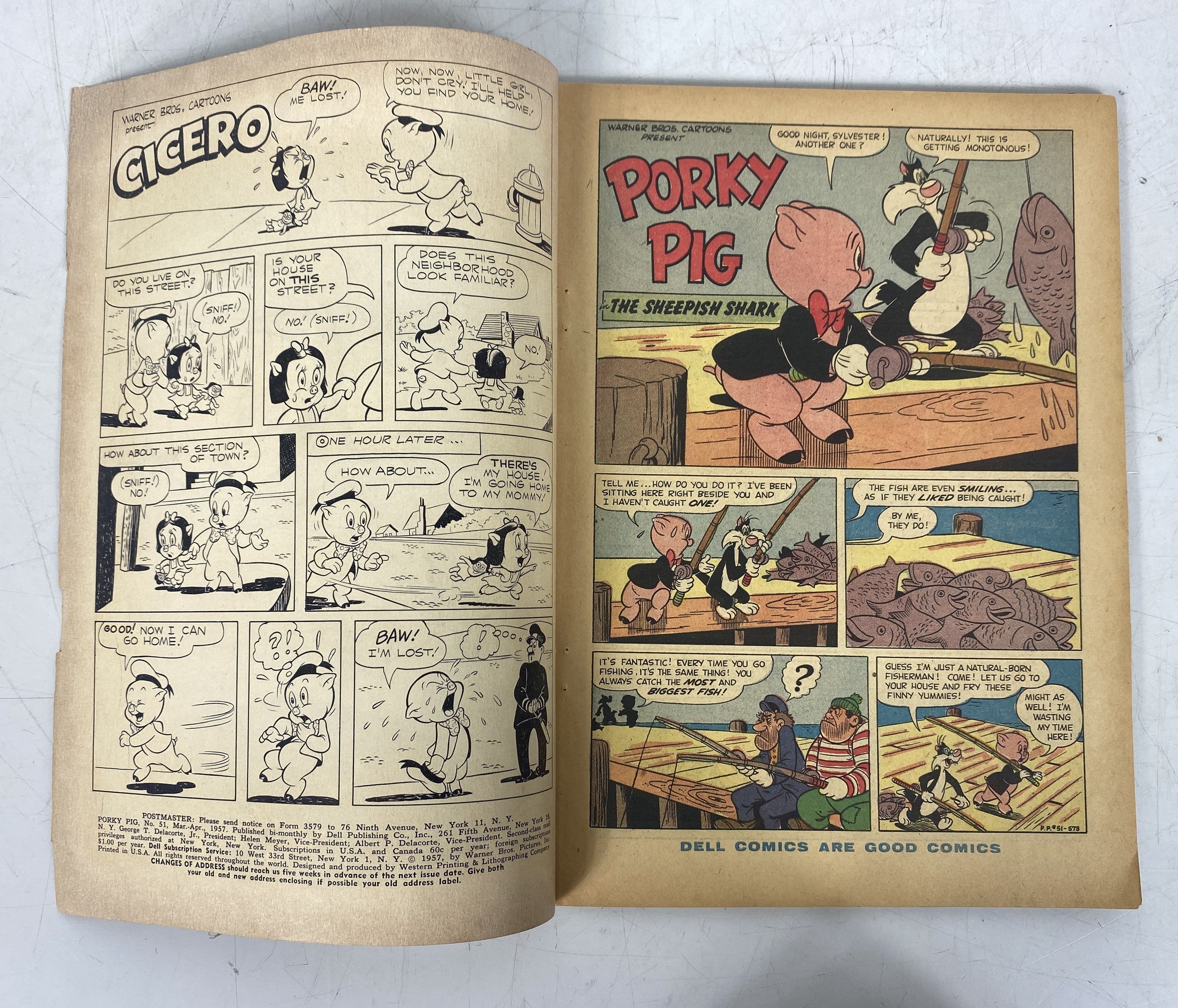 Dell Comics Lot of 3 Porky Pig 1950, 1955, & 1957