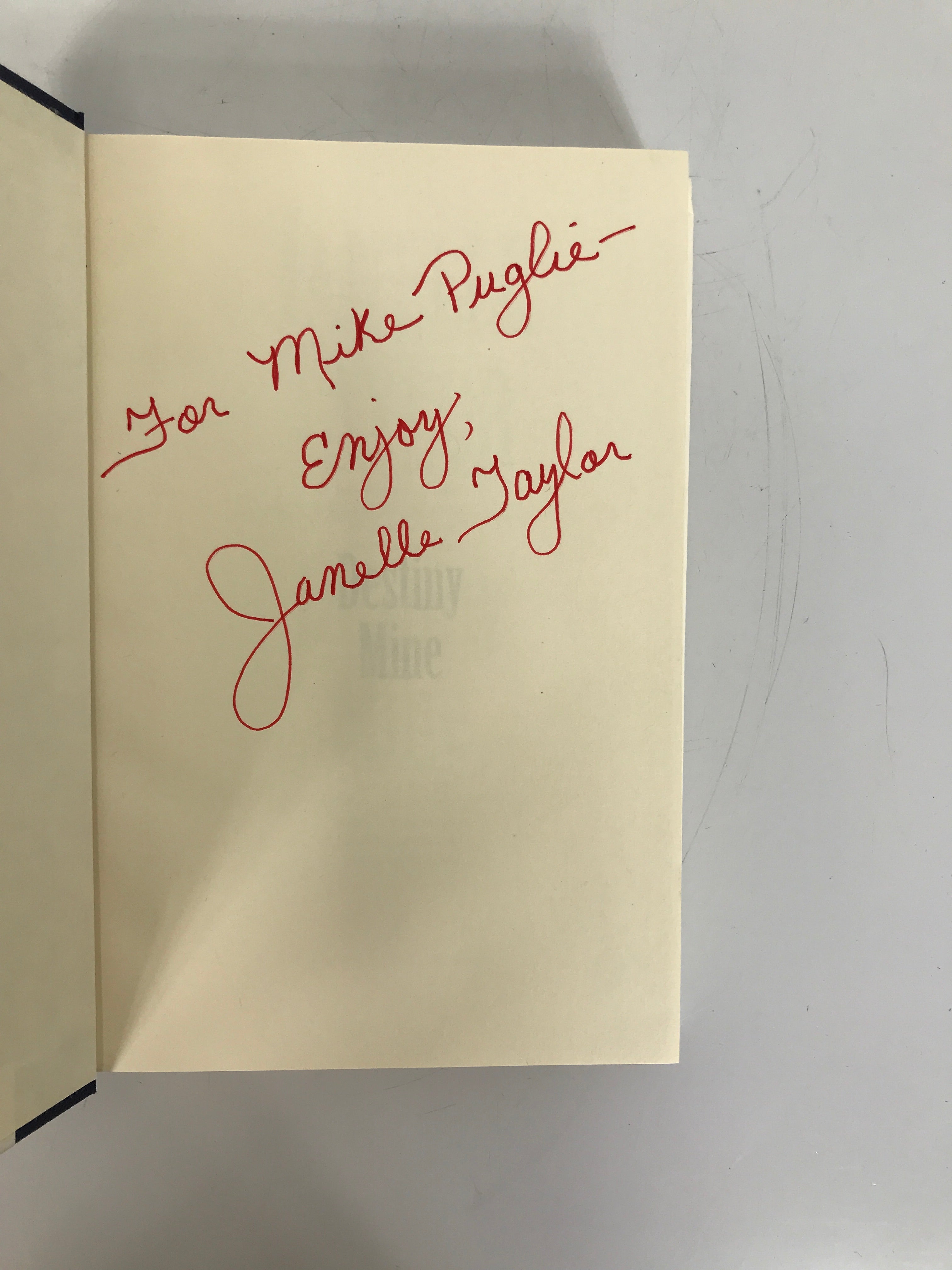 Signed First Edition Destiny Mine by Janelle Taylor 1995 HC DJ