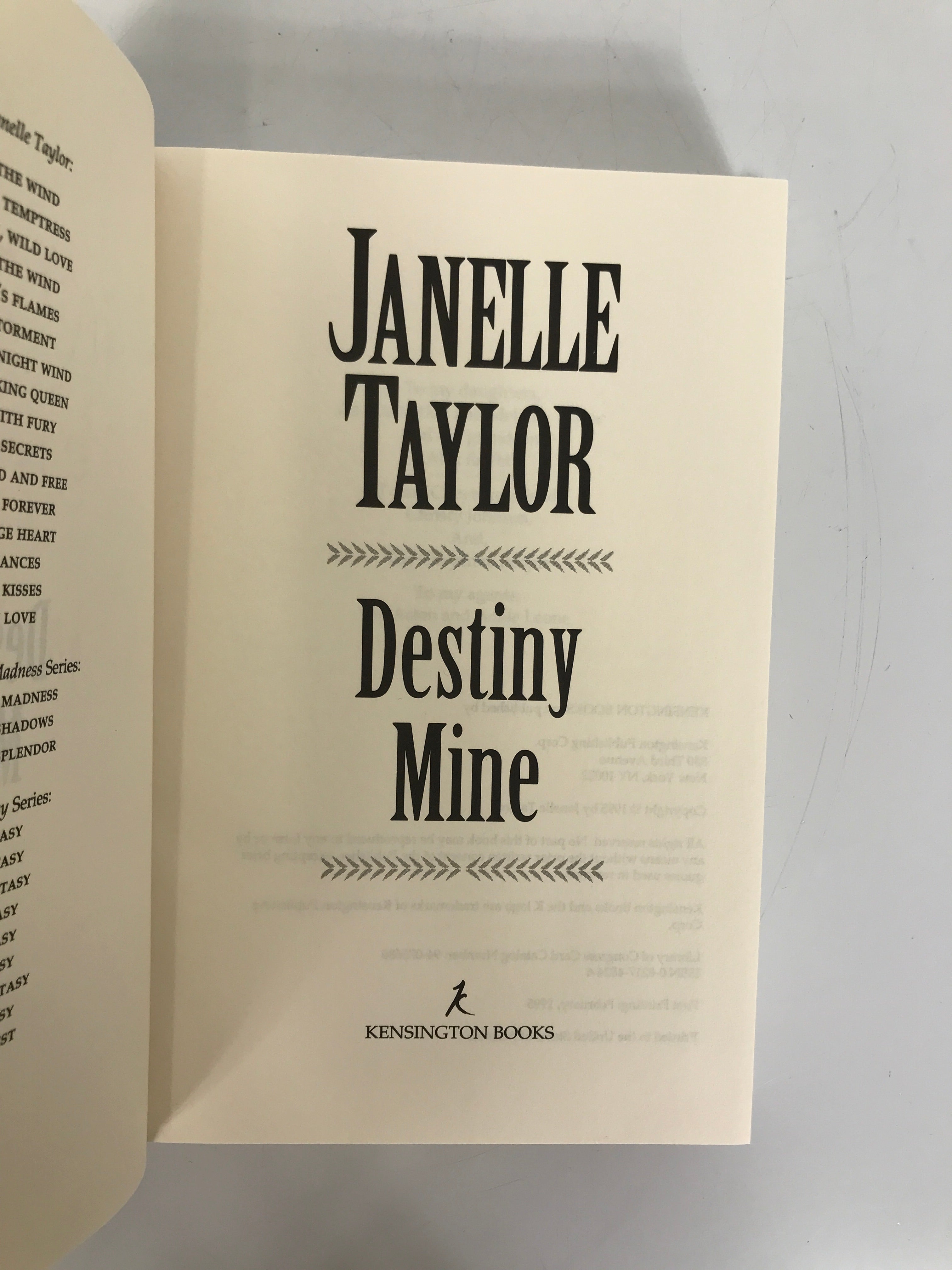 Signed First Edition Destiny Mine by Janelle Taylor 1995 HC DJ