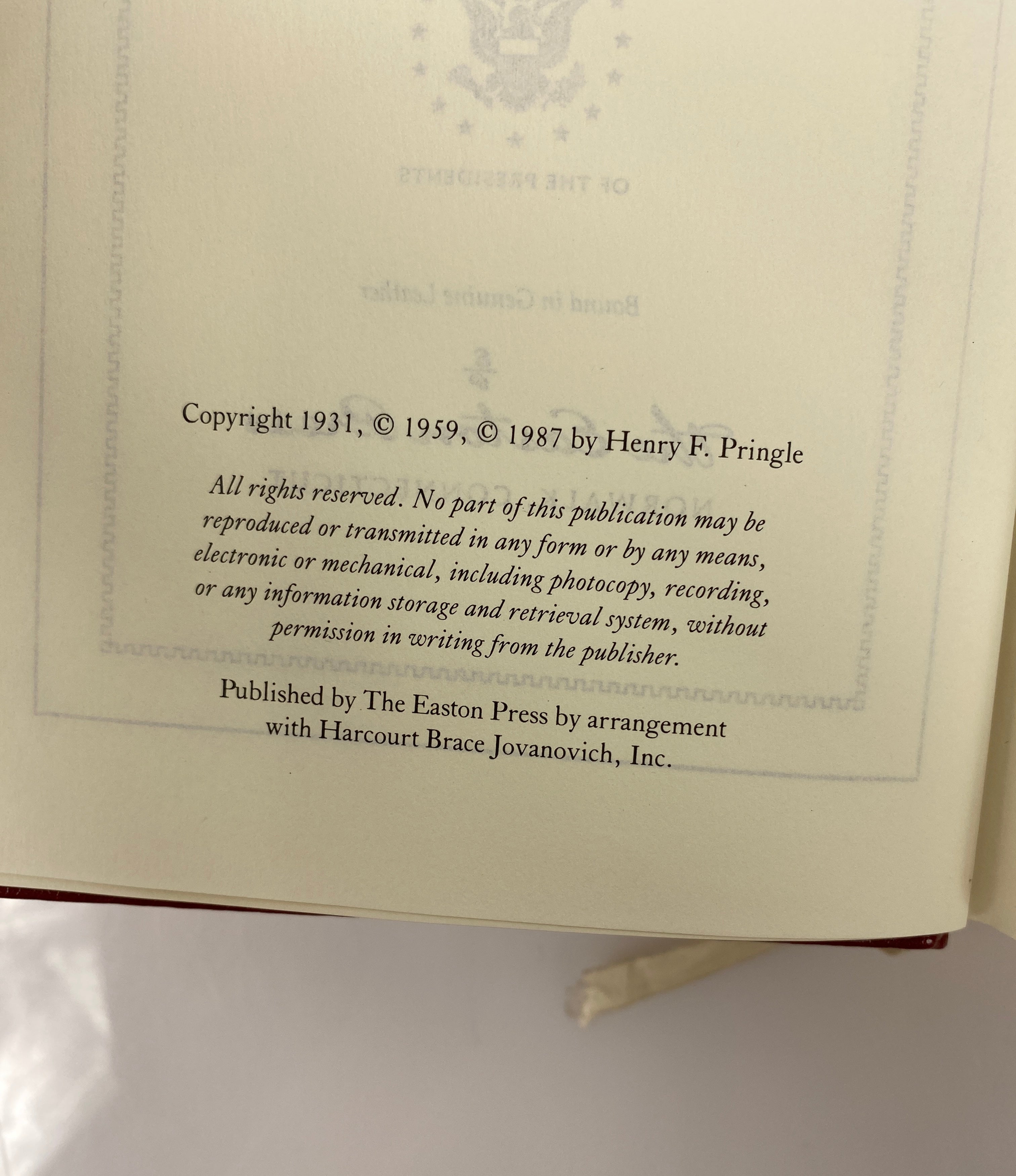 2 Volumes: Theodore Roosevelt A Biography/The TR Treasury Easton Press Leather