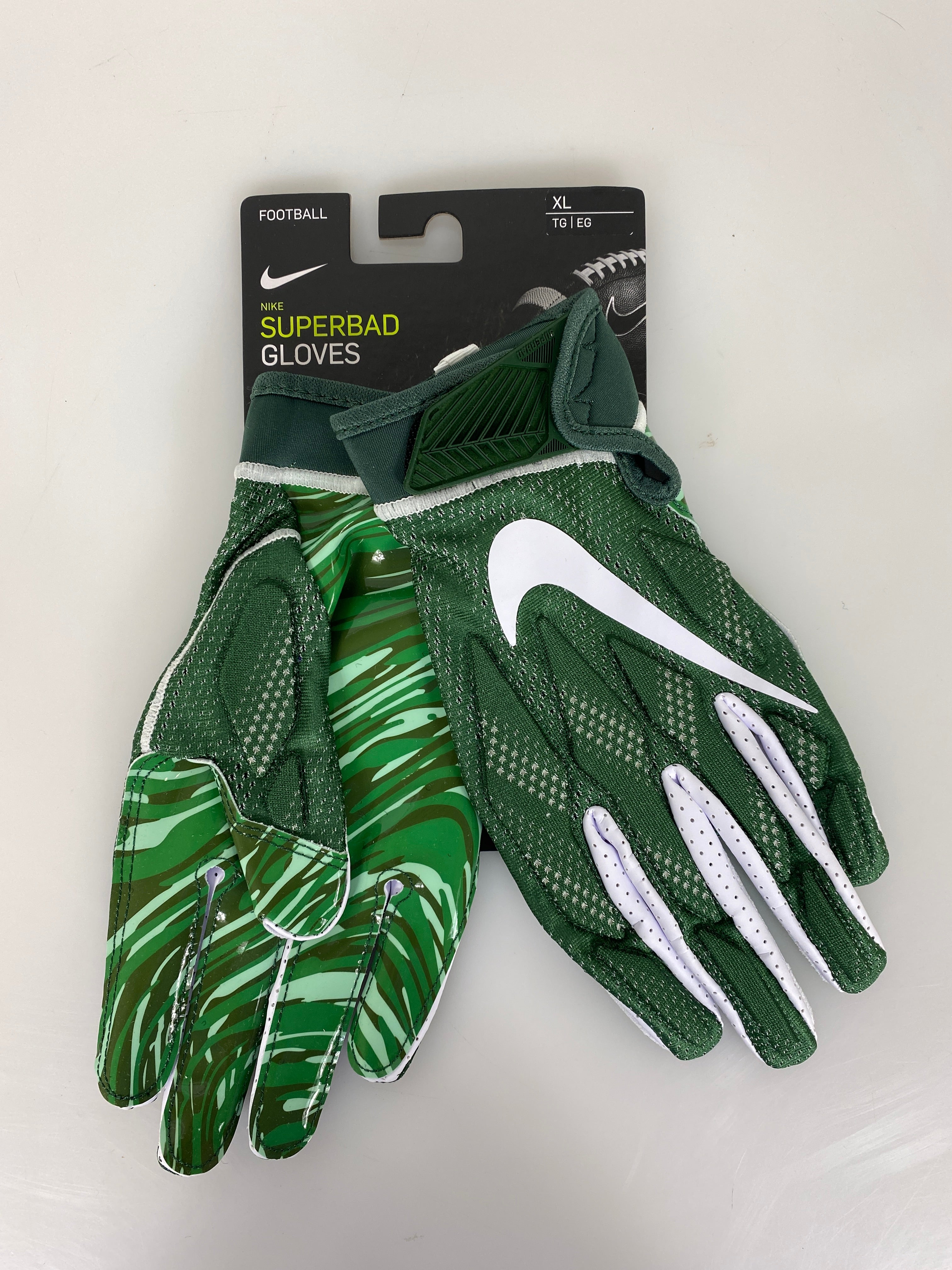 Nike Green Patterned Superbad Gloves Unisex Size XL