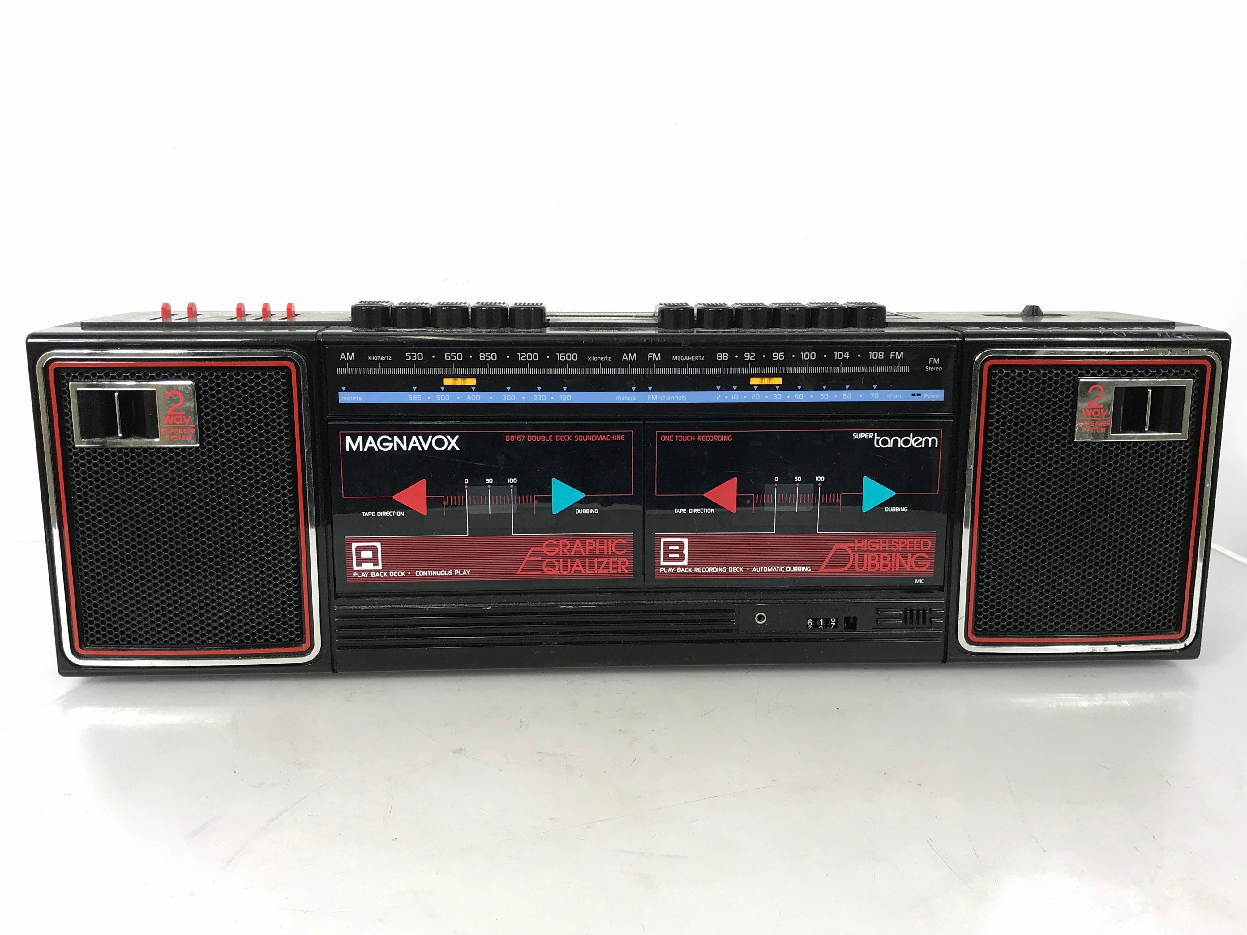 Magnavox 347H Tape Player Radio Boombox *Radio Works, Tape Faulty*