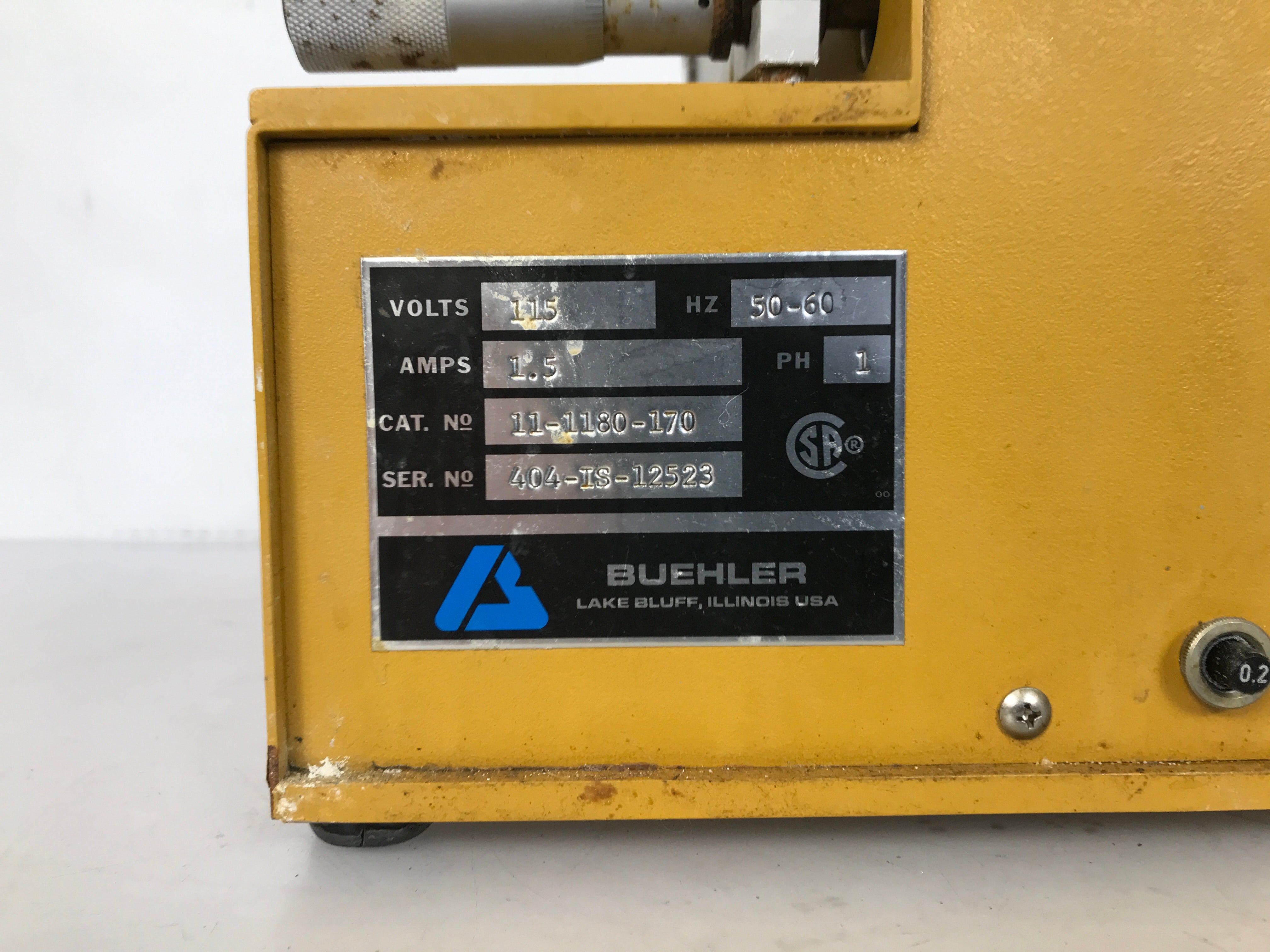 Buehler IsoMet Low Speed Saw 11-1180-170 *For Parts or Repair*