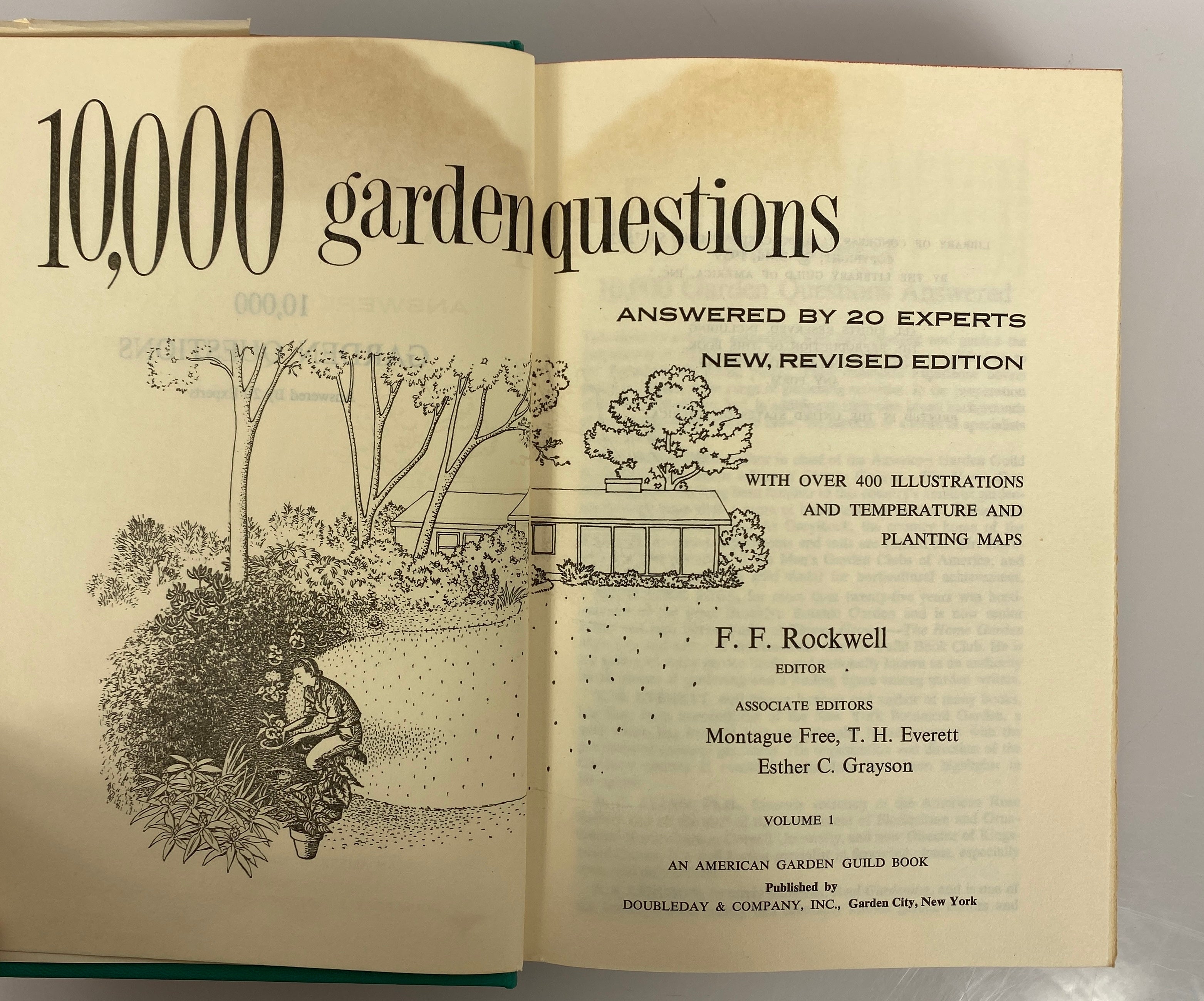 2 Vol Set: 10,000 Garden Questions Answered (1&2) F.F. Rockwell 1959 HCDJ BCE