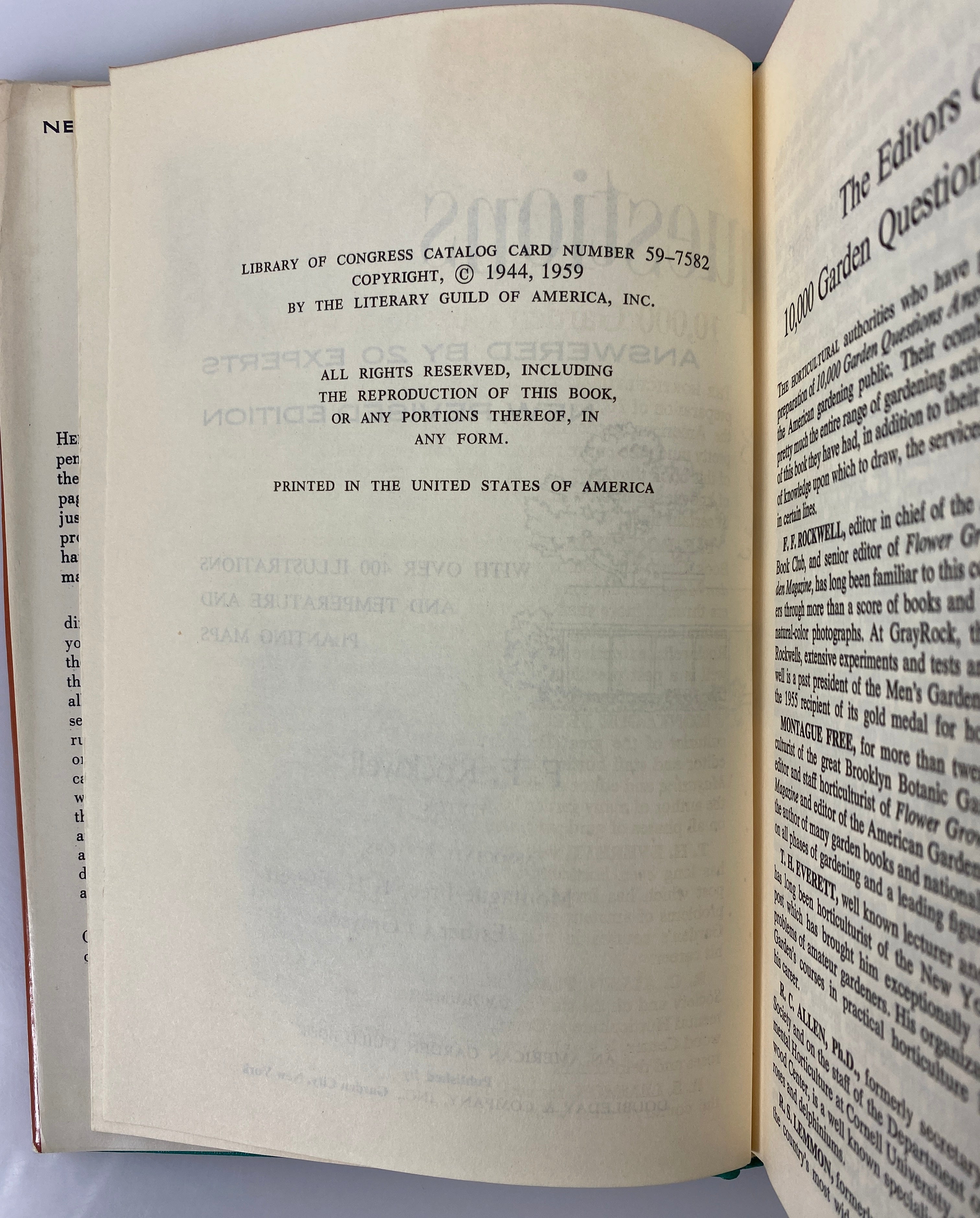 2 Vol Set: 10,000 Garden Questions Answered (1&2) F.F. Rockwell 1959 HCDJ BCE