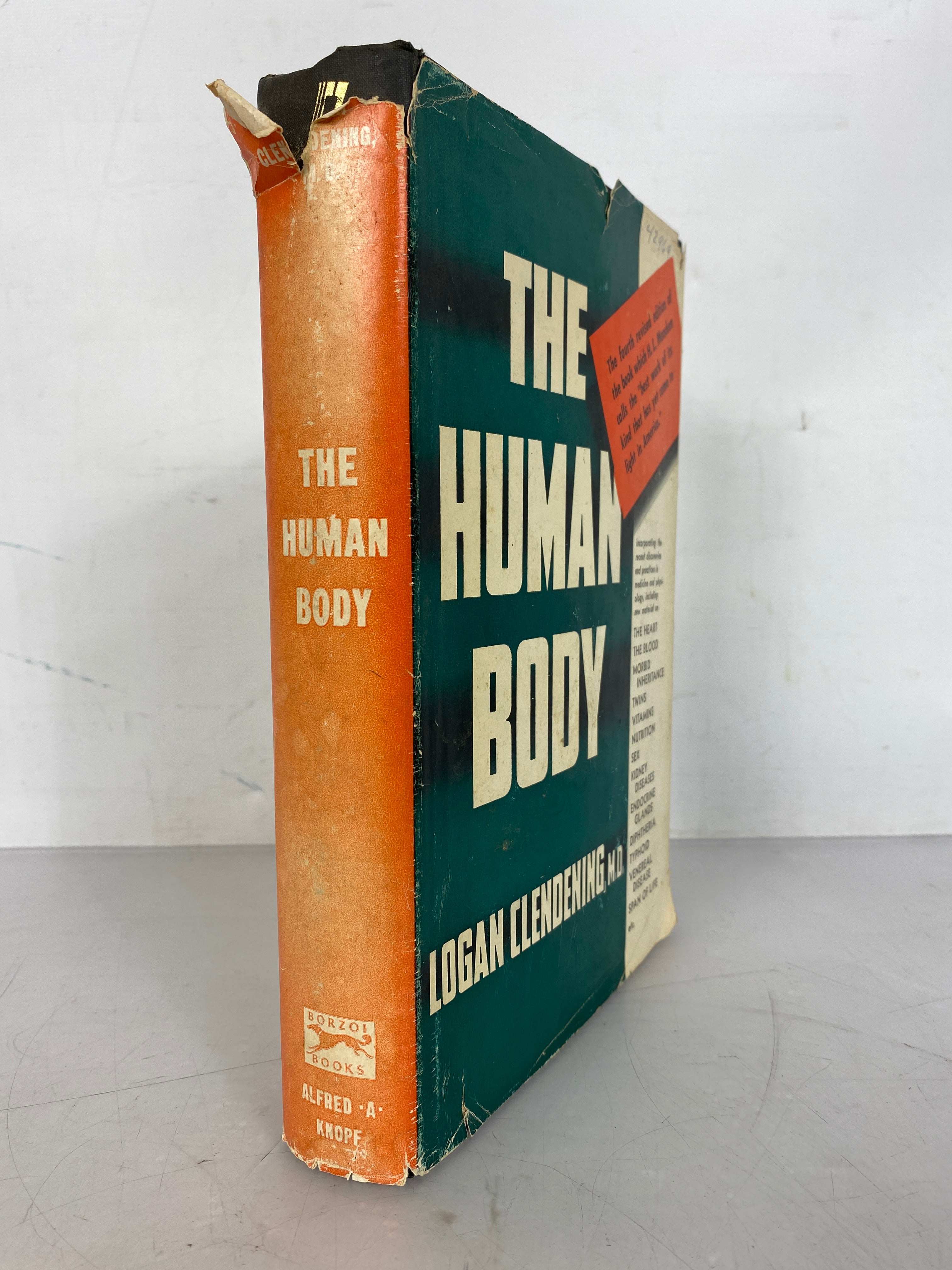 The Human Body by Logan Clendening Fourth Edition 1966 HC DJ