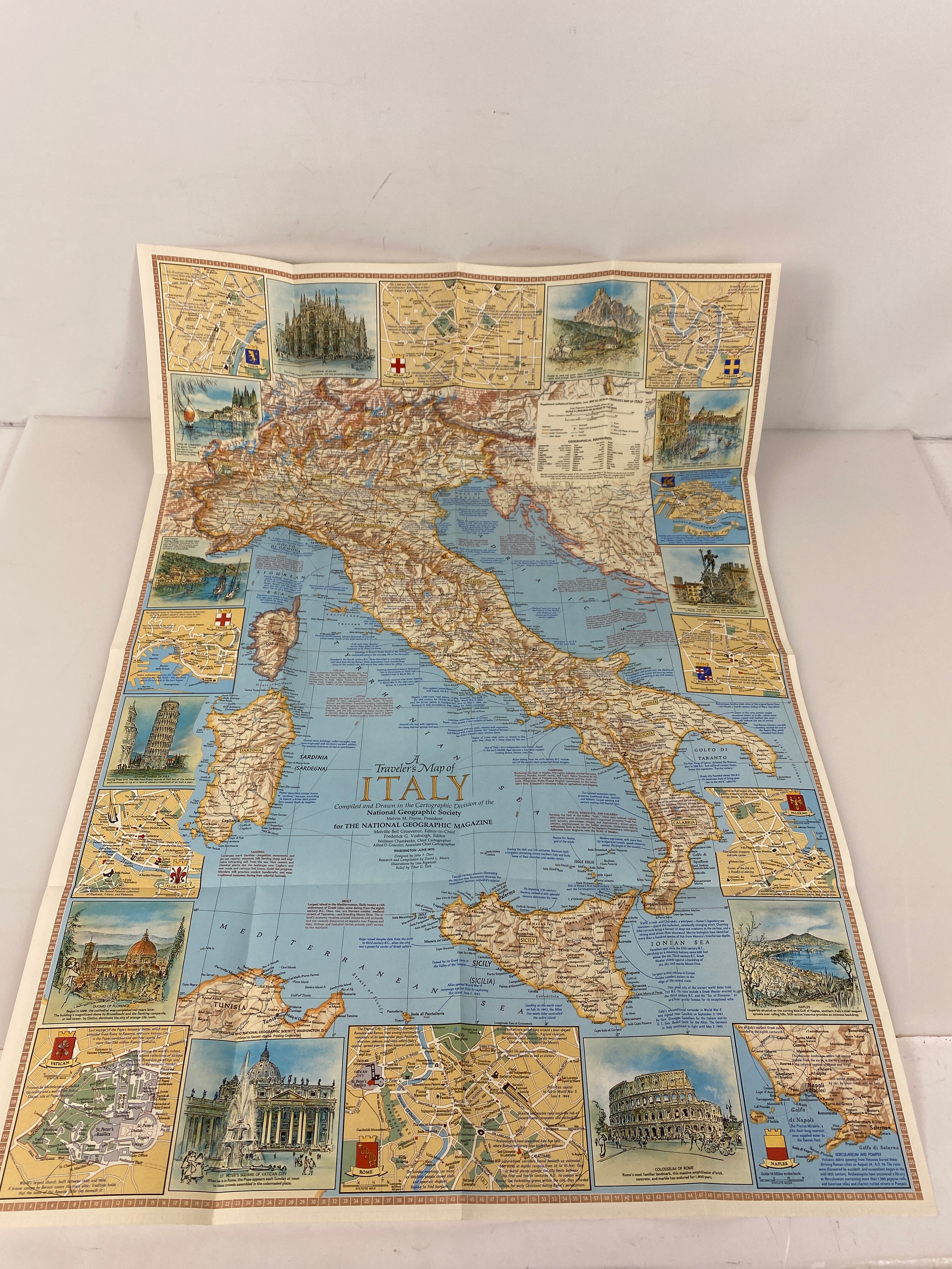 Lot of Vintage Maps/Guides to Italy: Michelin/Nat Geo/Lombardy/Florence/Rome