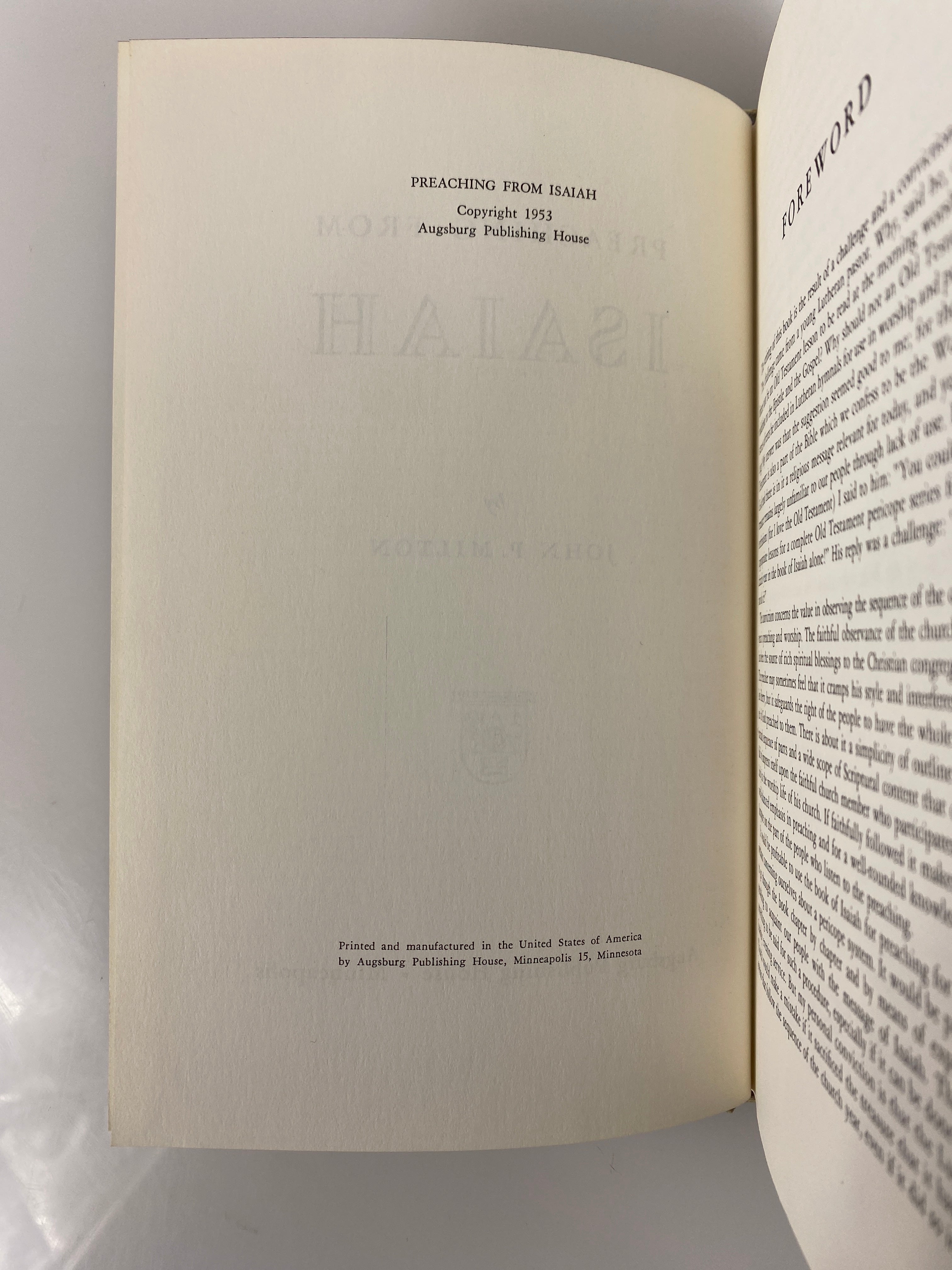 Preaching from Isaiah by John P. Milton 1953 Vintage HC DJ