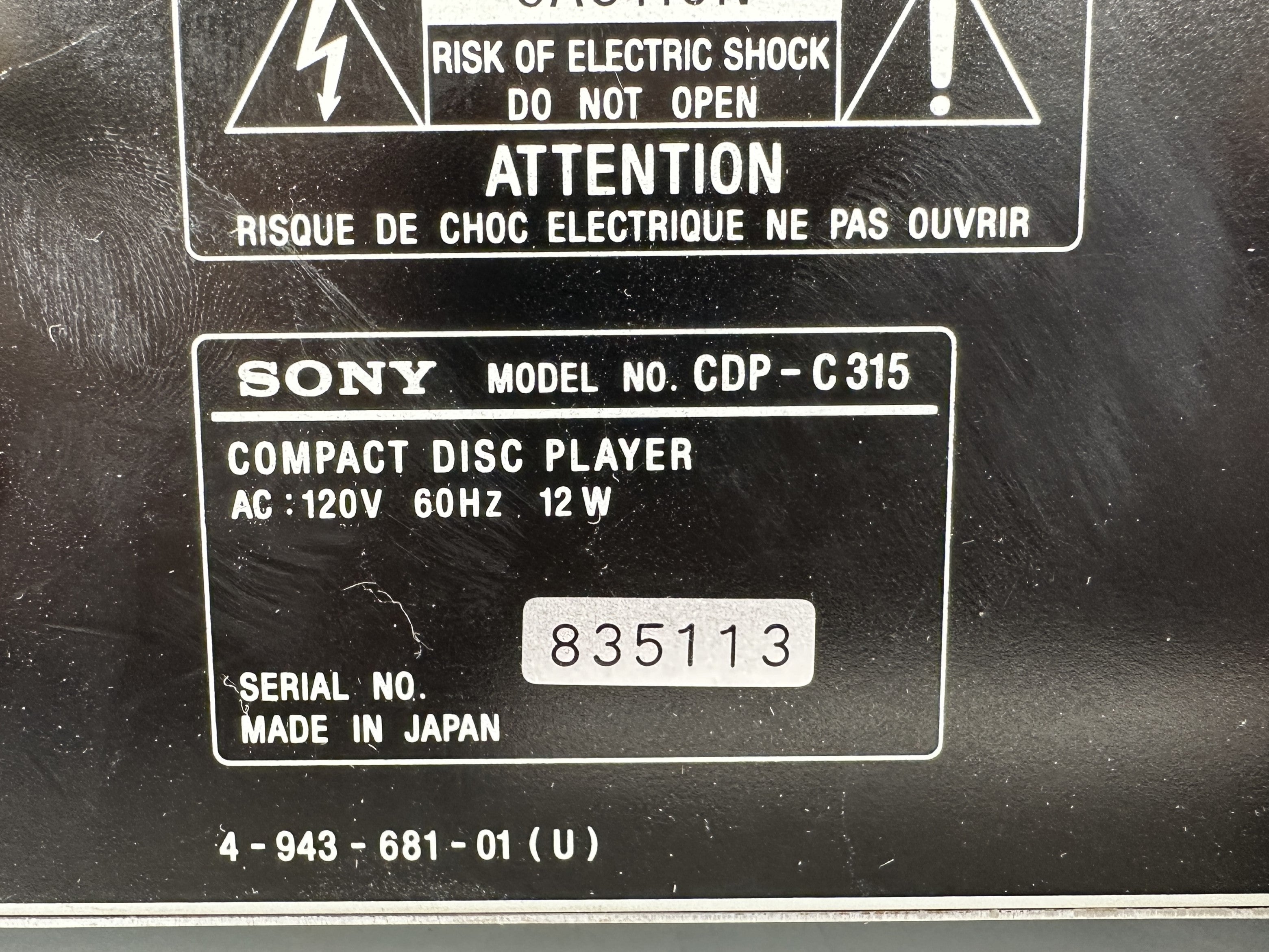 Sony CDP-C315 5-Disc CD Changer