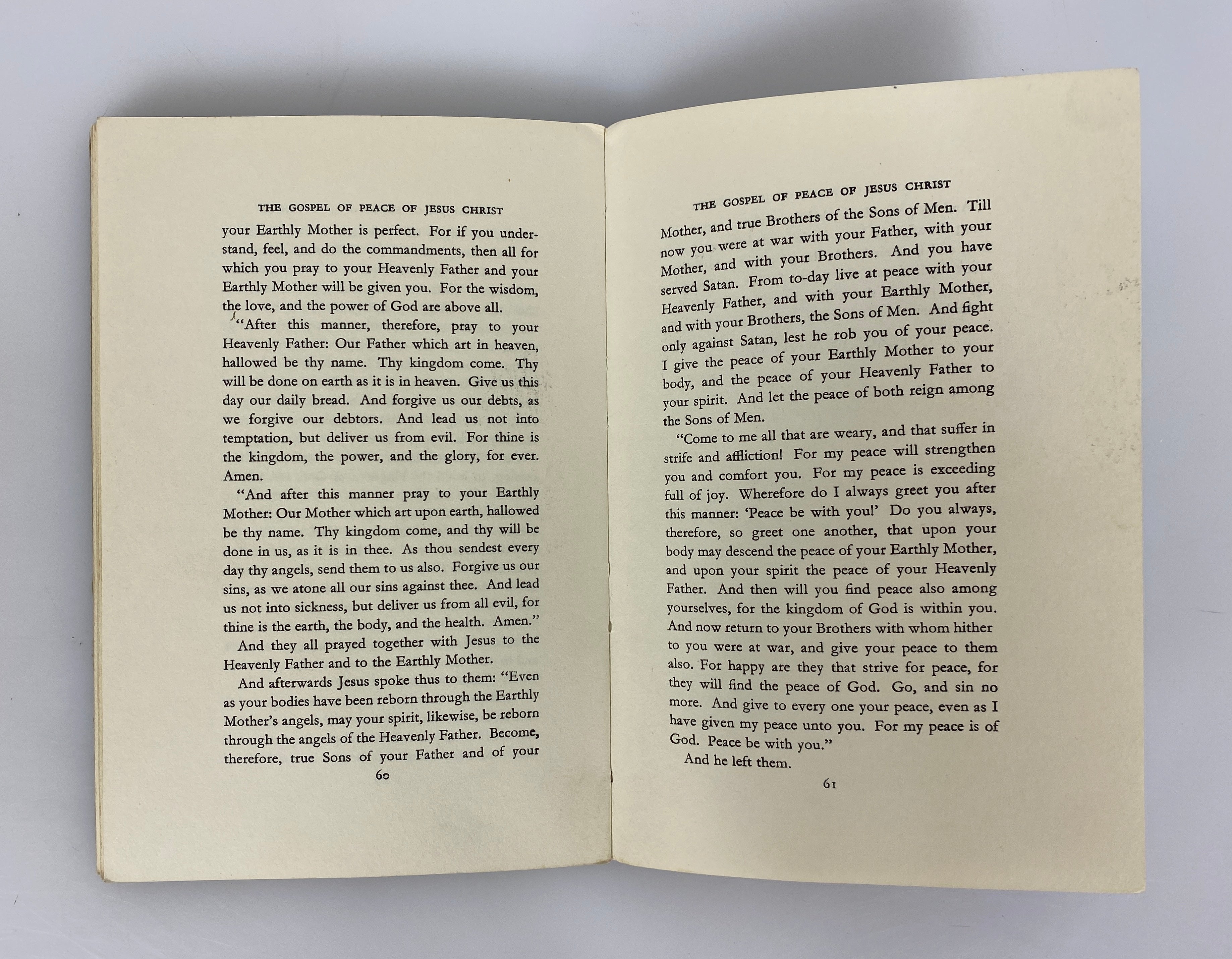 The Gospel of Peace of Jesus Christ by the Disciple John 1970 Printing HC